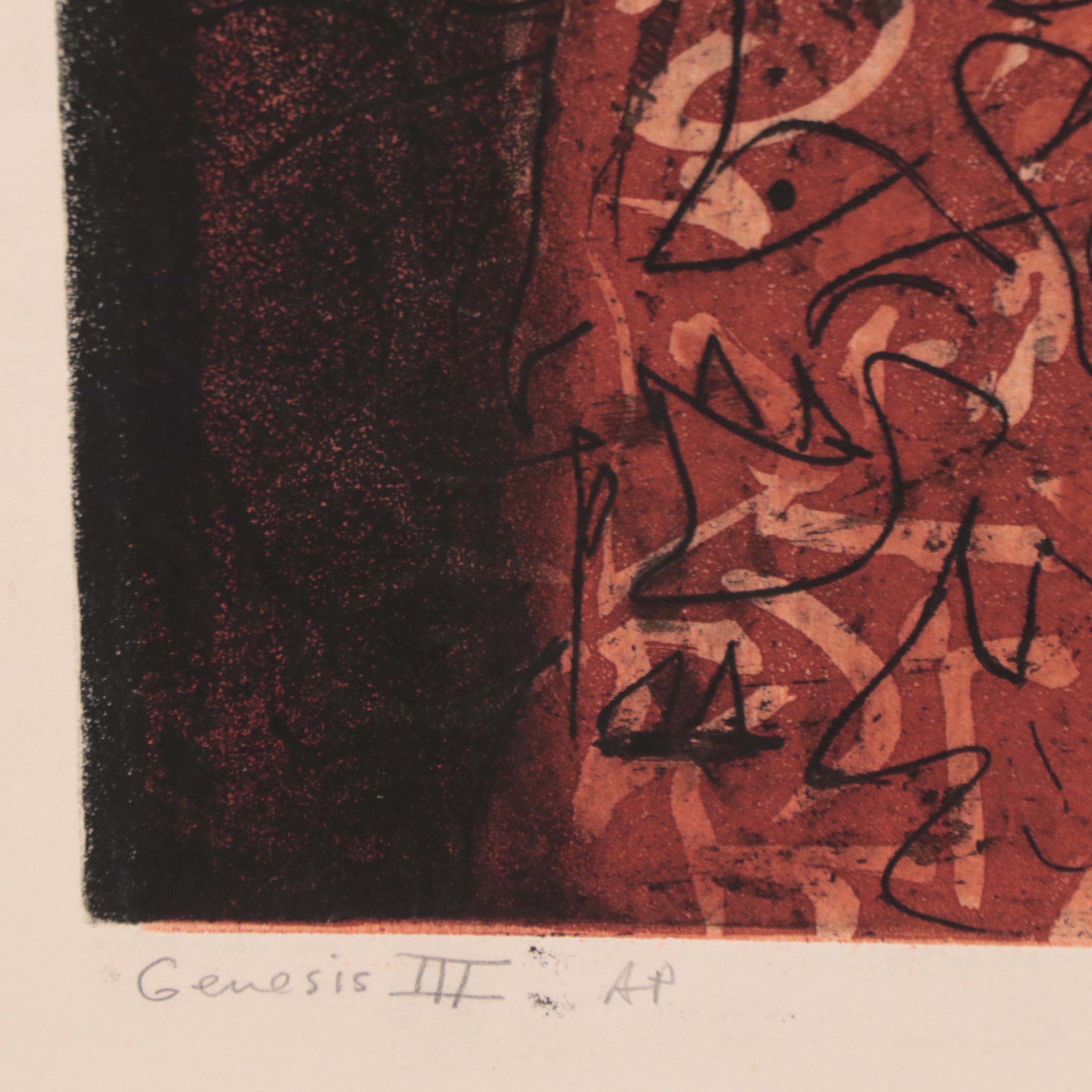 Kenneth Alvin Kerslake Etching With Aquatint "Genesis III", 2007