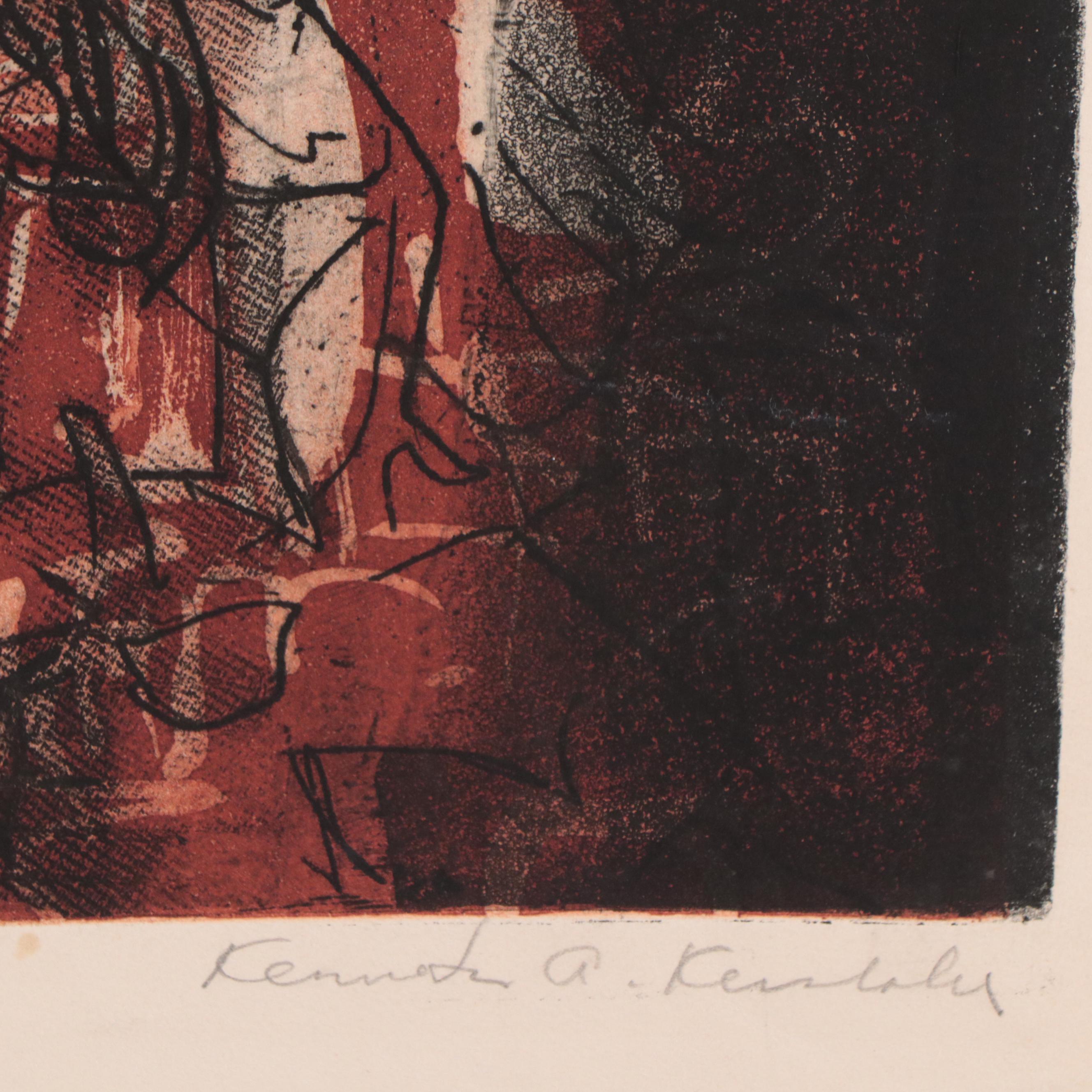 Kenneth Alvin Kerslake Etching With Aquatint "Genesis III", 2007