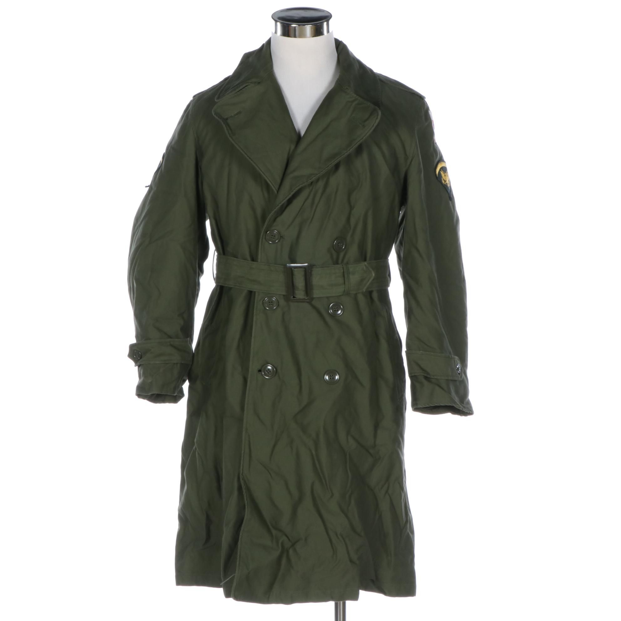 Vietnam Era U.S. Army Cotton Sateen Overcoat OG-107 with Removable Liner