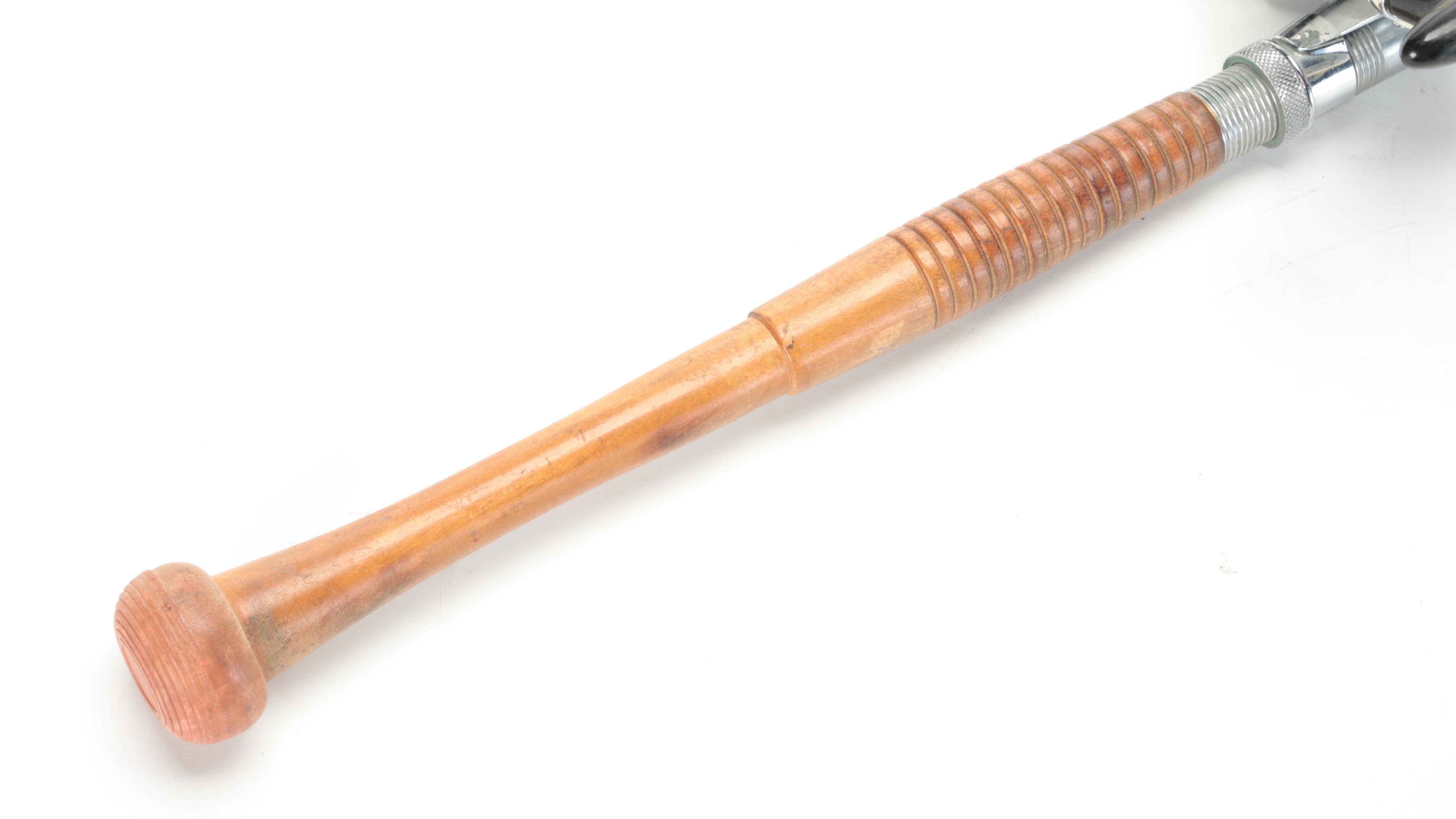 Turned Wood Handle Fishing Rod with Garcia Mitchell 600 Fishing Reel