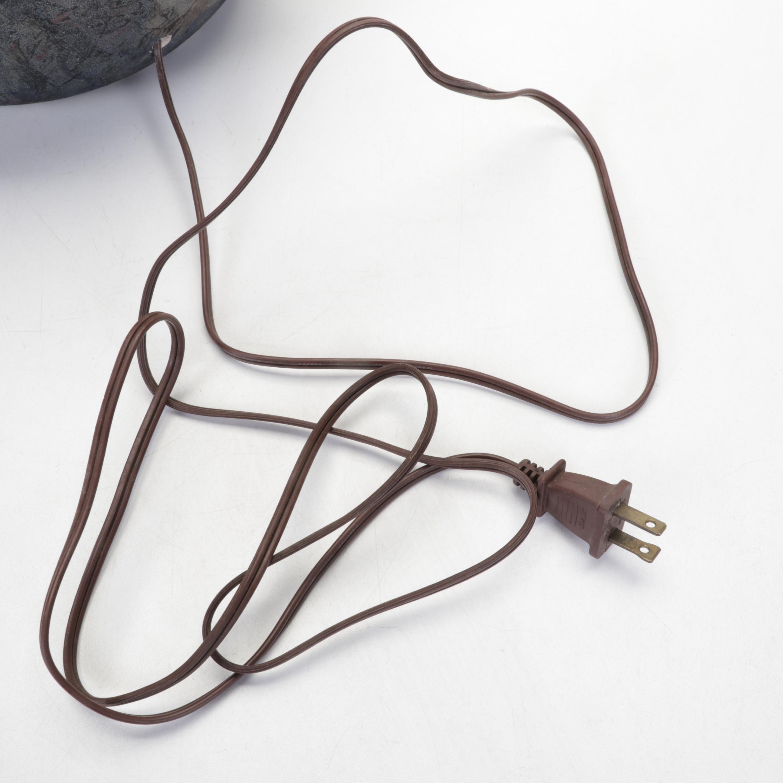 Raku-Fired Ceramic Table Lamp, Late 20th Century