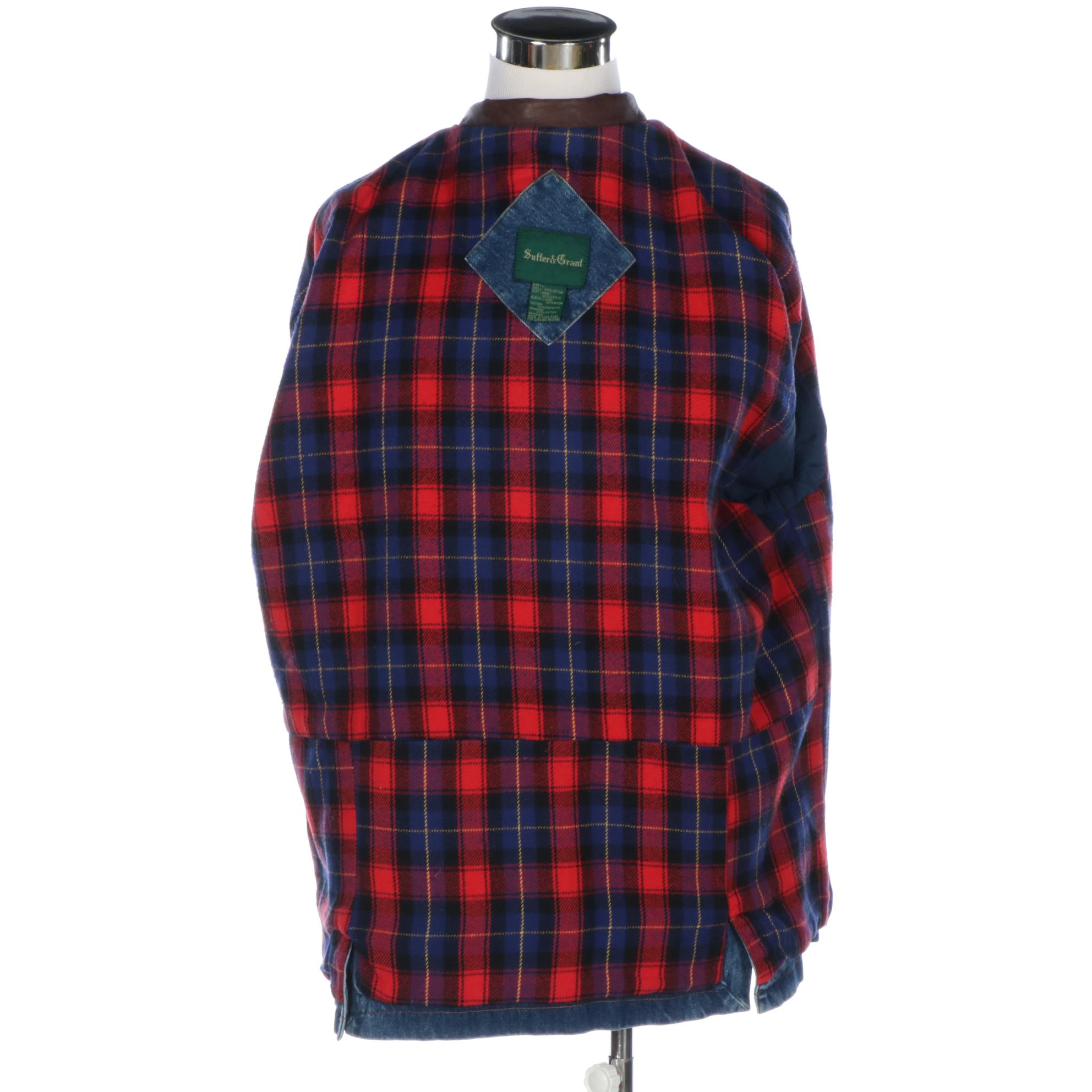 Men's Sutter & Grant Barn Coat in Denim with Leather Trim