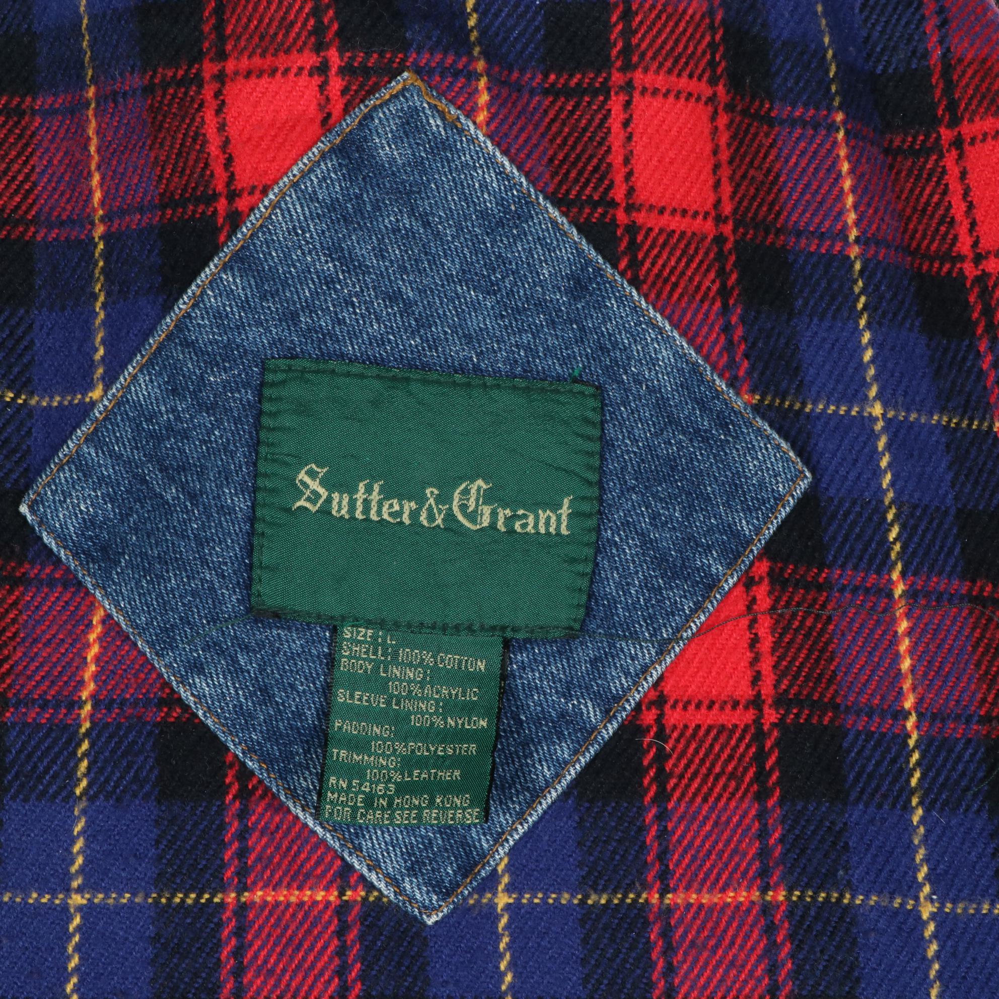 Men's Sutter & Grant Barn Coat in Denim with Leather Trim