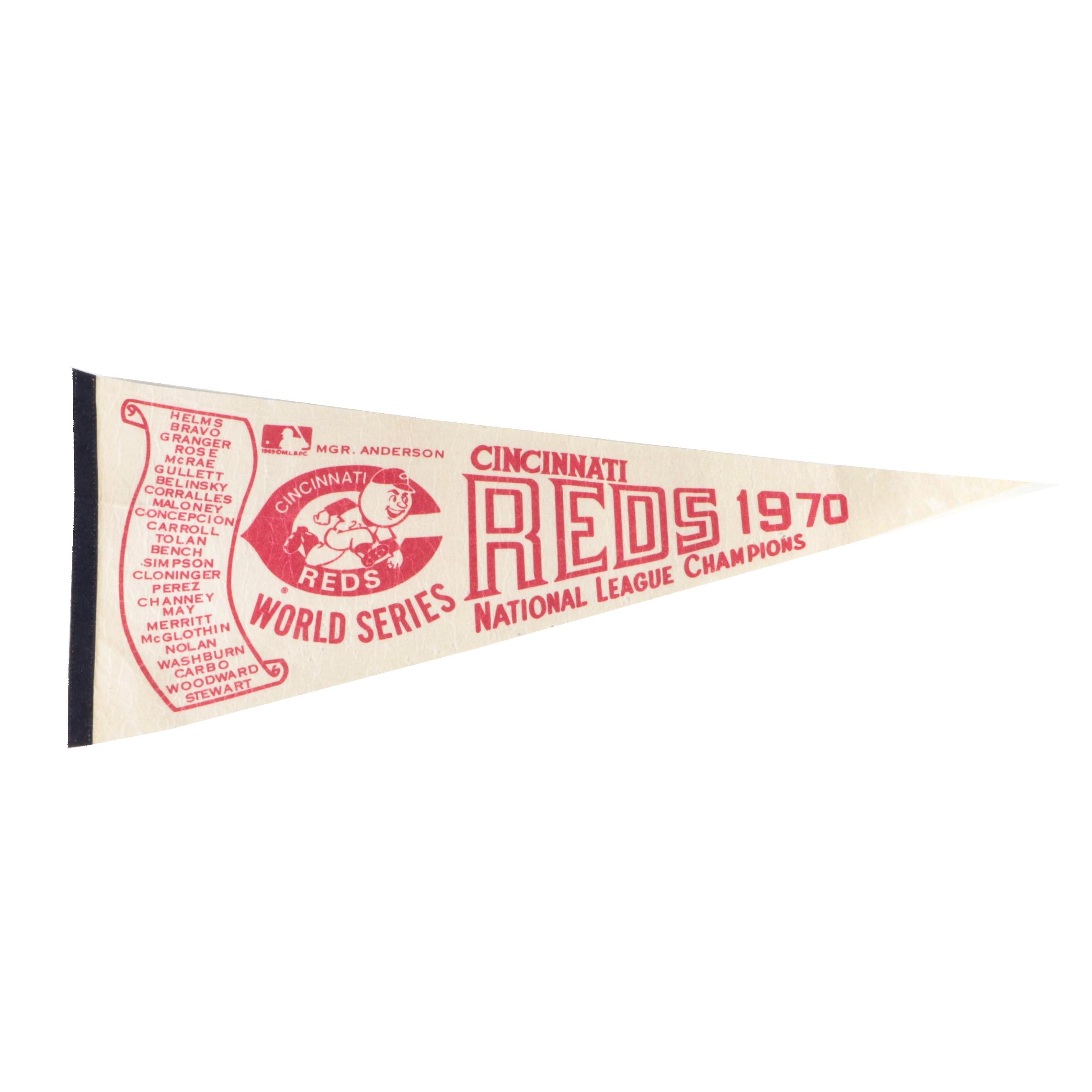 1970 Cincinnati Reds MLB World Series and National League Champions Pennant