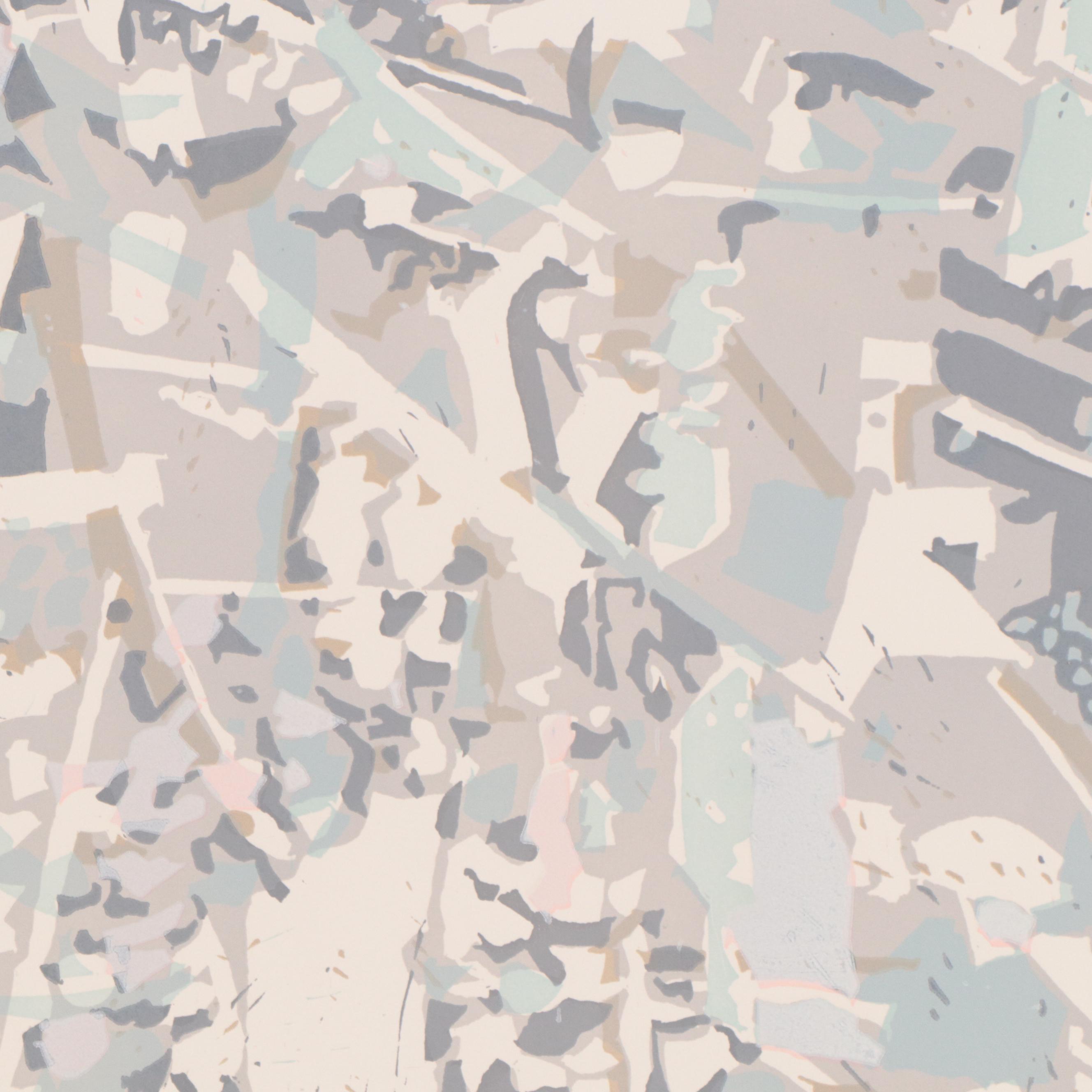 Ernst Stocker Coghuf Non-Objective Linocut, 1963