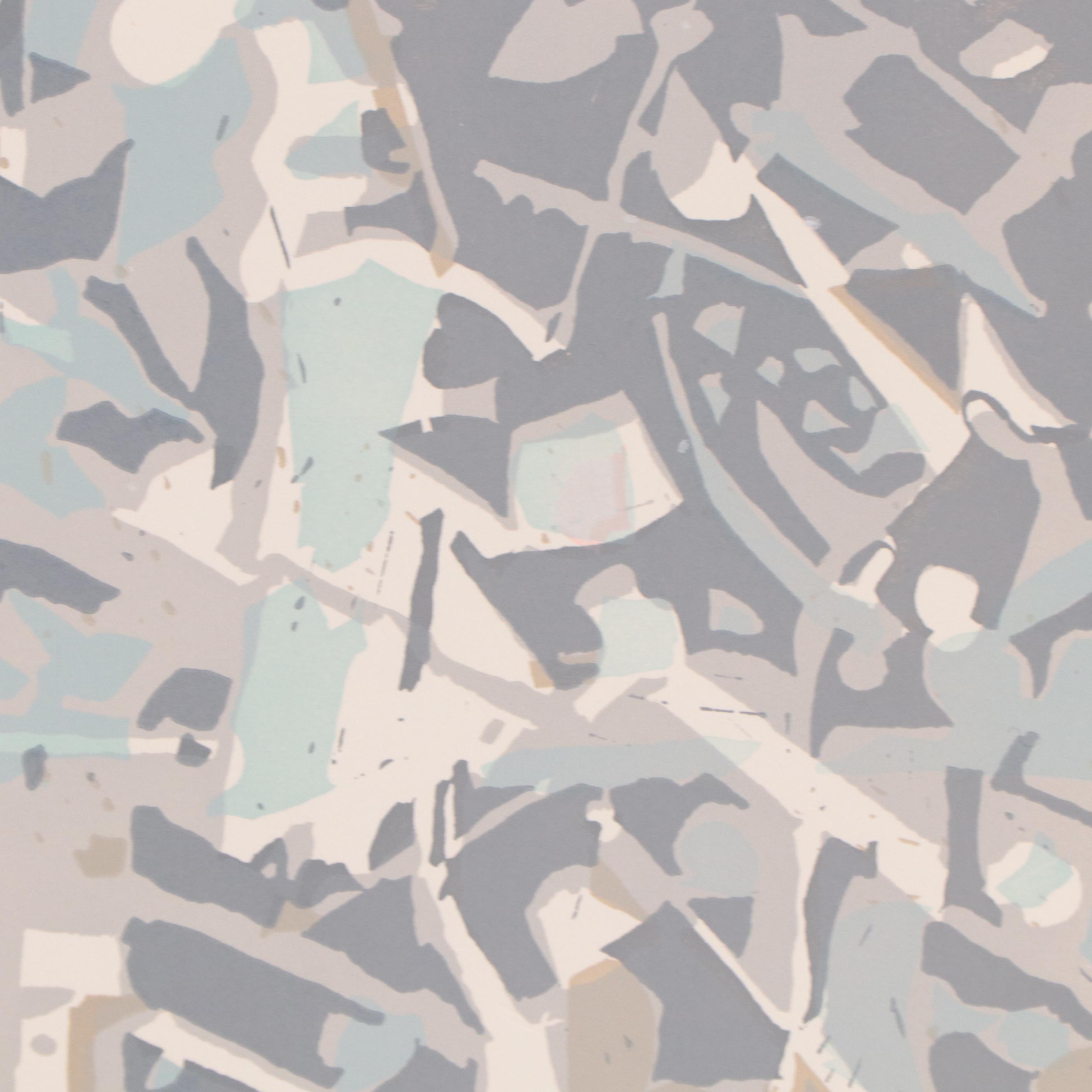 Ernst Stocker Coghuf Non-Objective Linocut, 1963