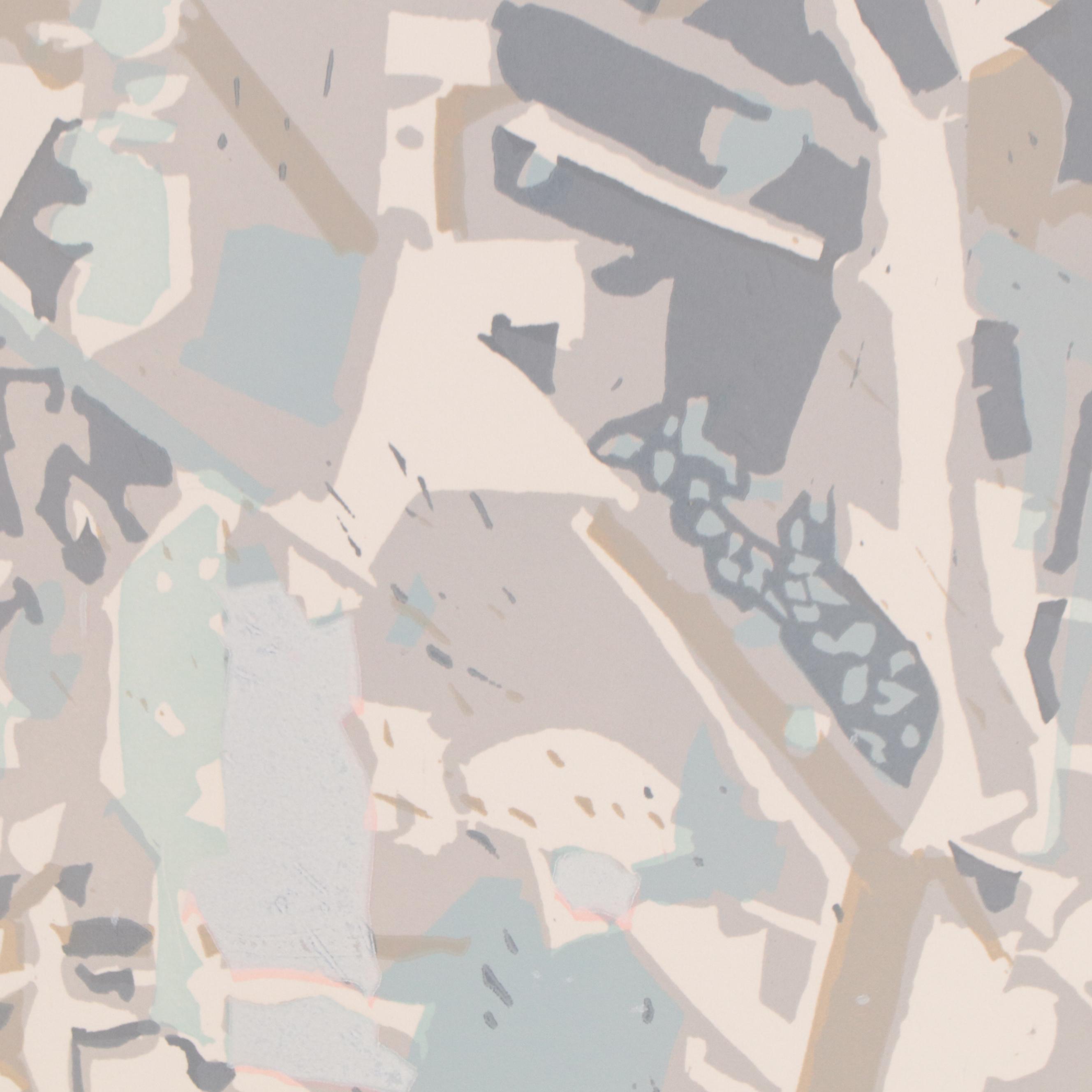 Ernst Stocker Coghuf Non-Objective Linocut, 1963