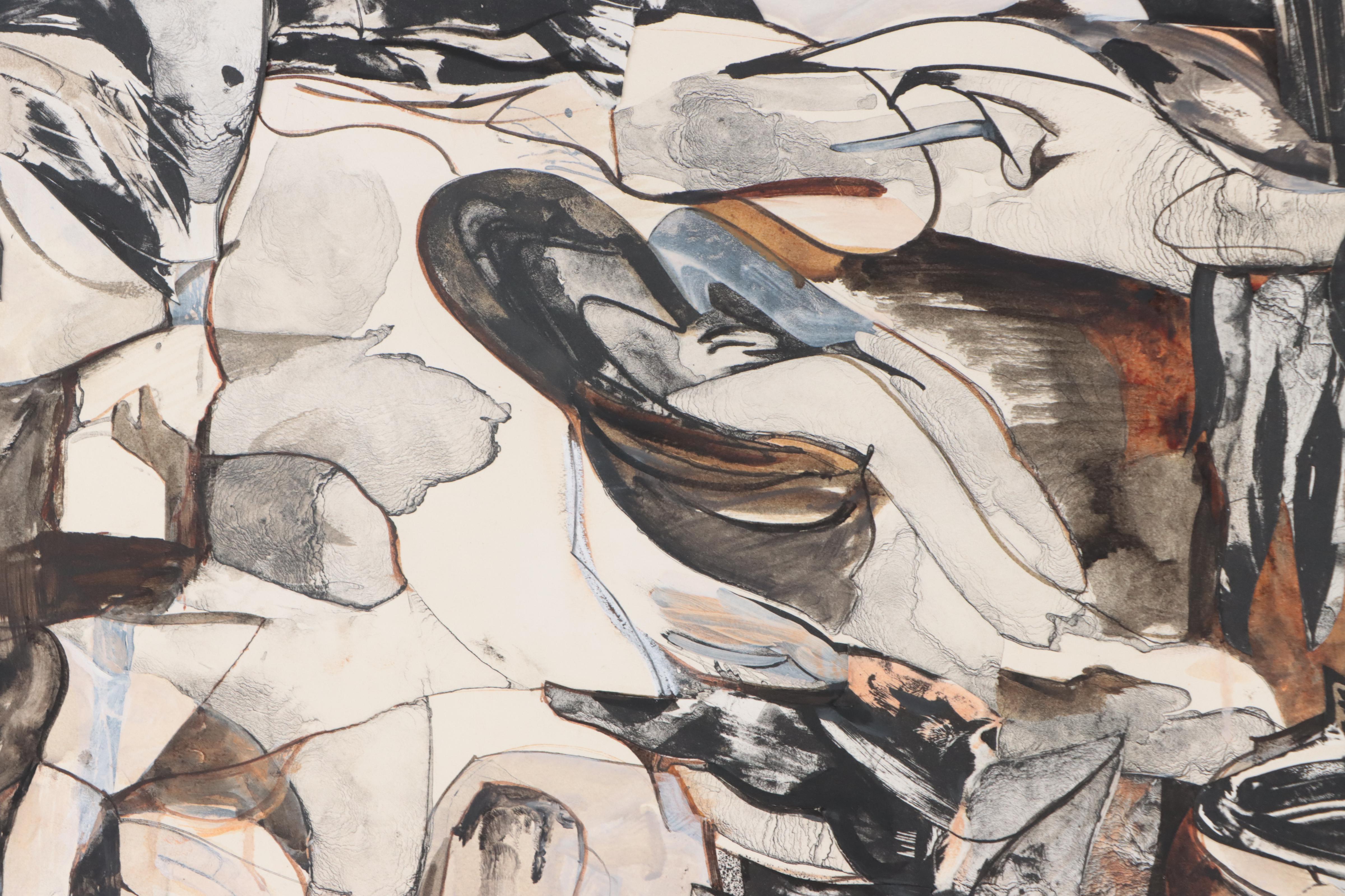 Donald Roberts Mixed Media Painting "Island Forest Project, Wall," 1994