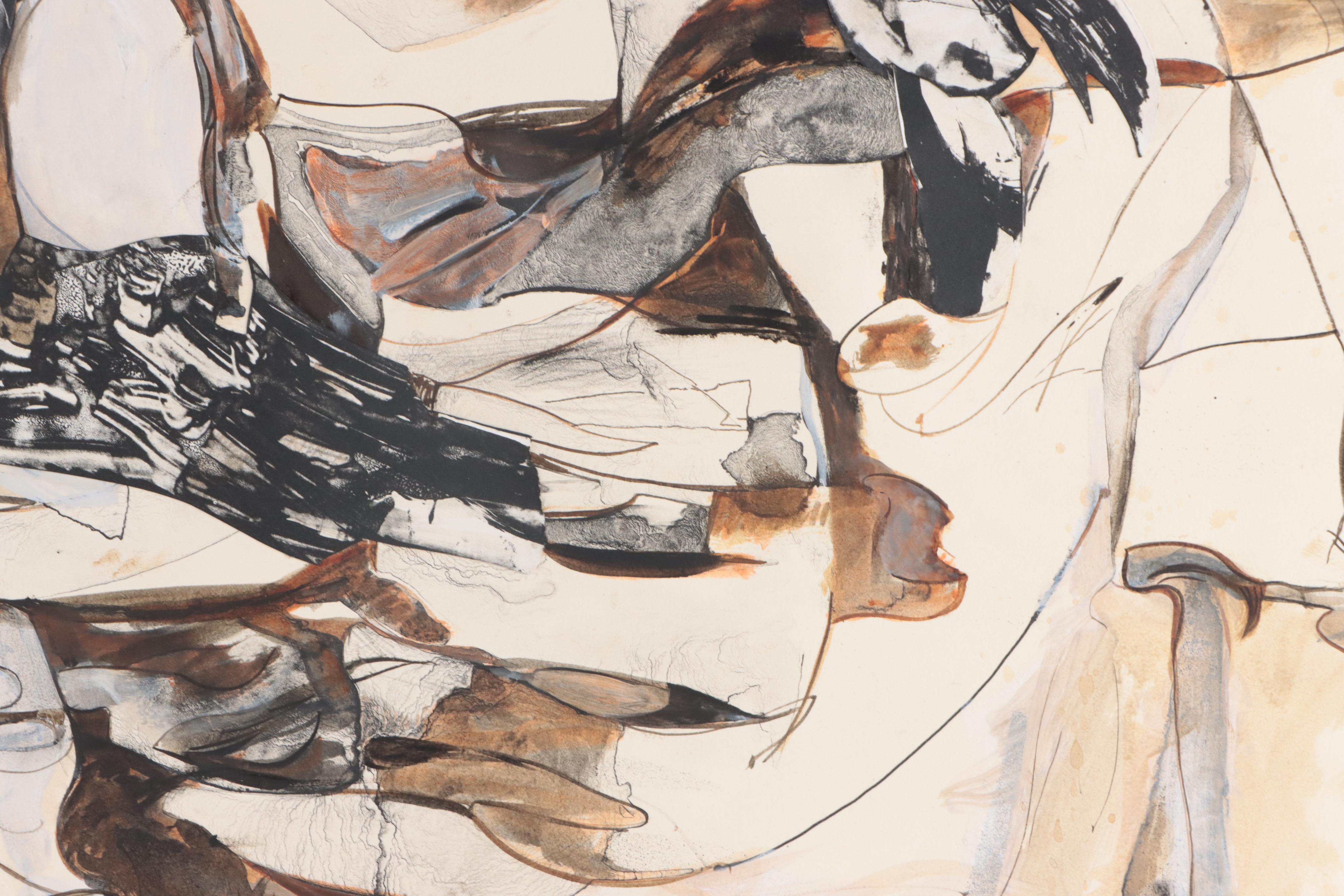 Donald Roberts Mixed Media Painting "Island Forest Project, Wall," 1994