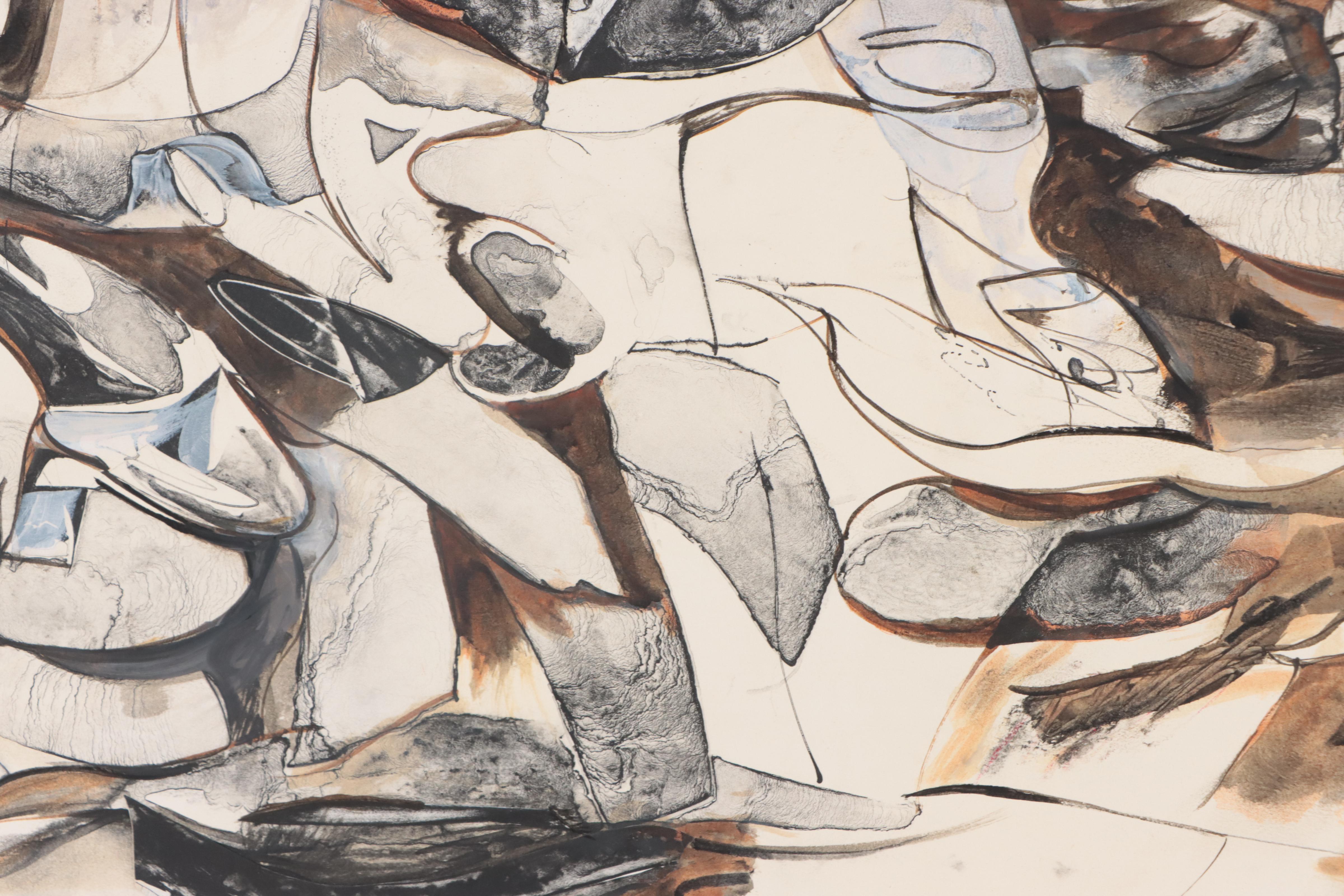 Donald Roberts Mixed Media Painting "Island Forest Project, Wall," 1994