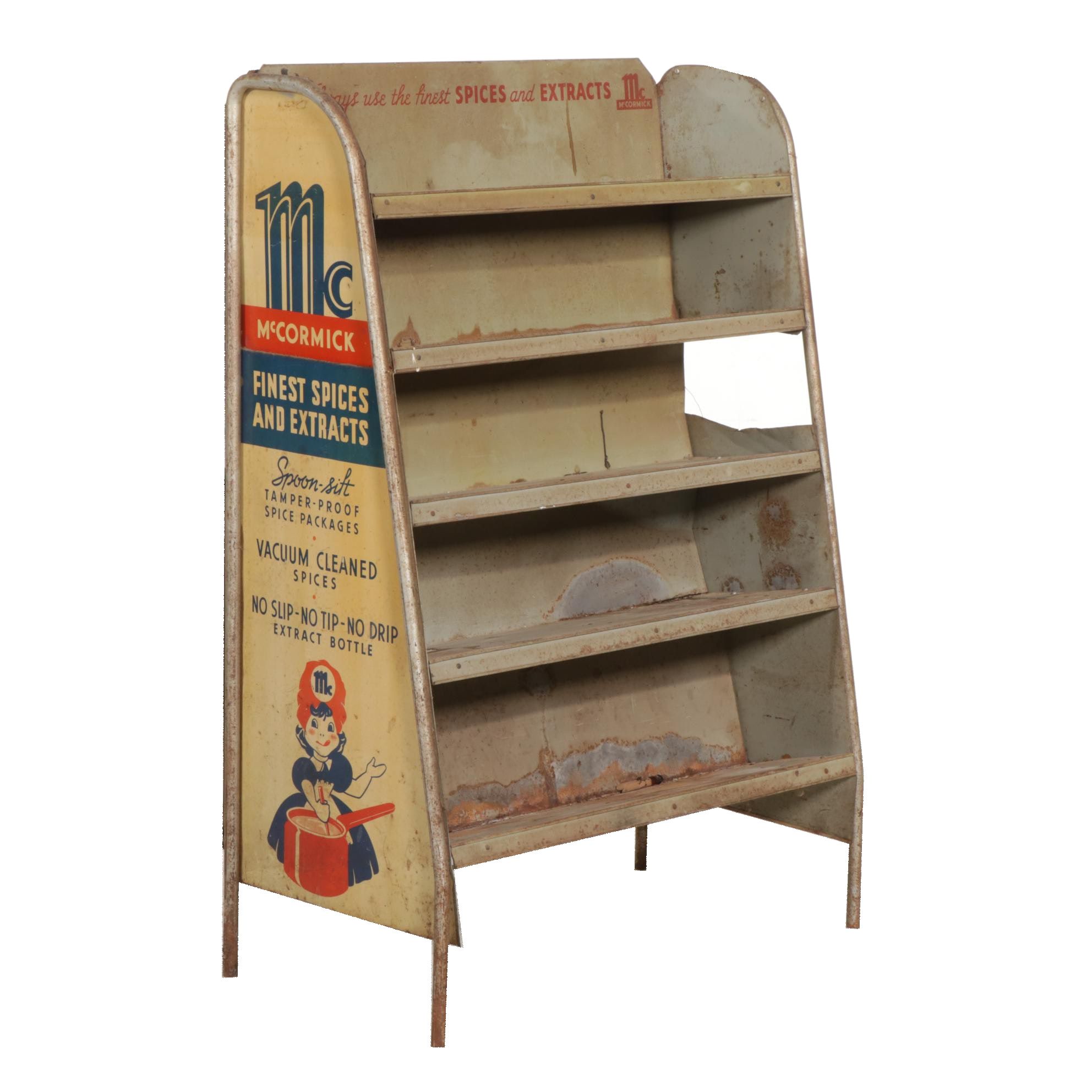 McCormick Spices Metal Retail Display Rack, Mid-20th Century