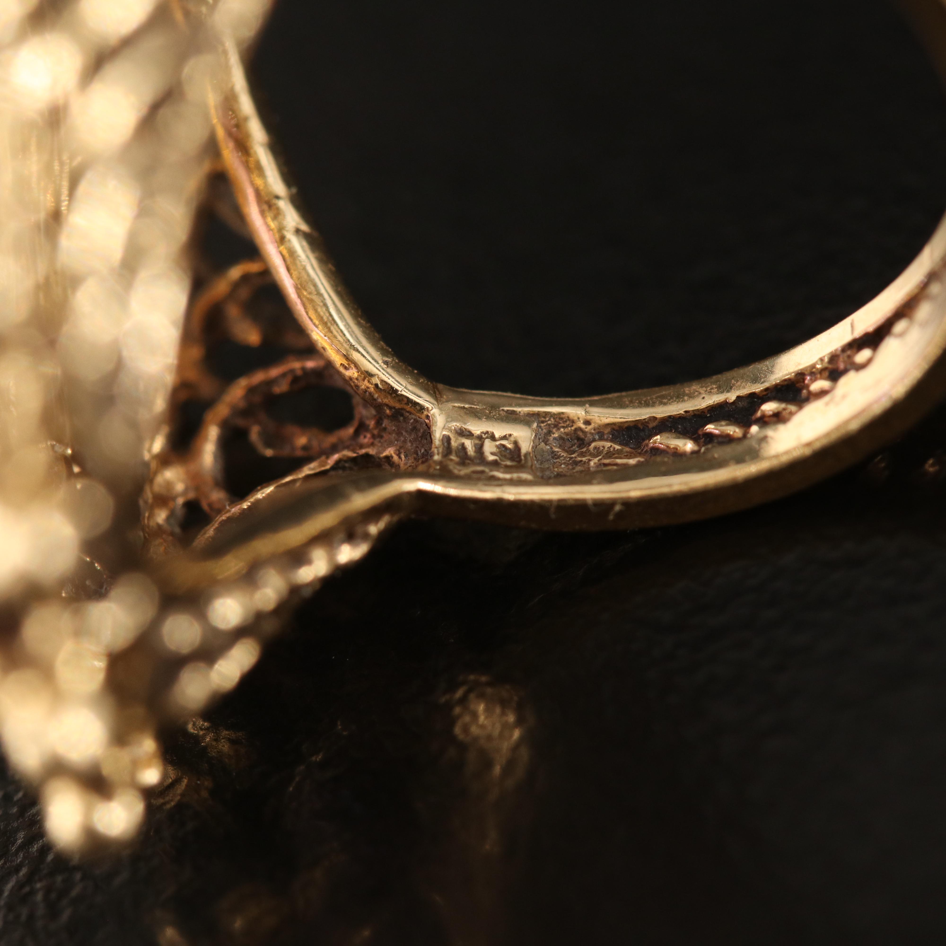 14K Amethyst and Seed Pearl Ring