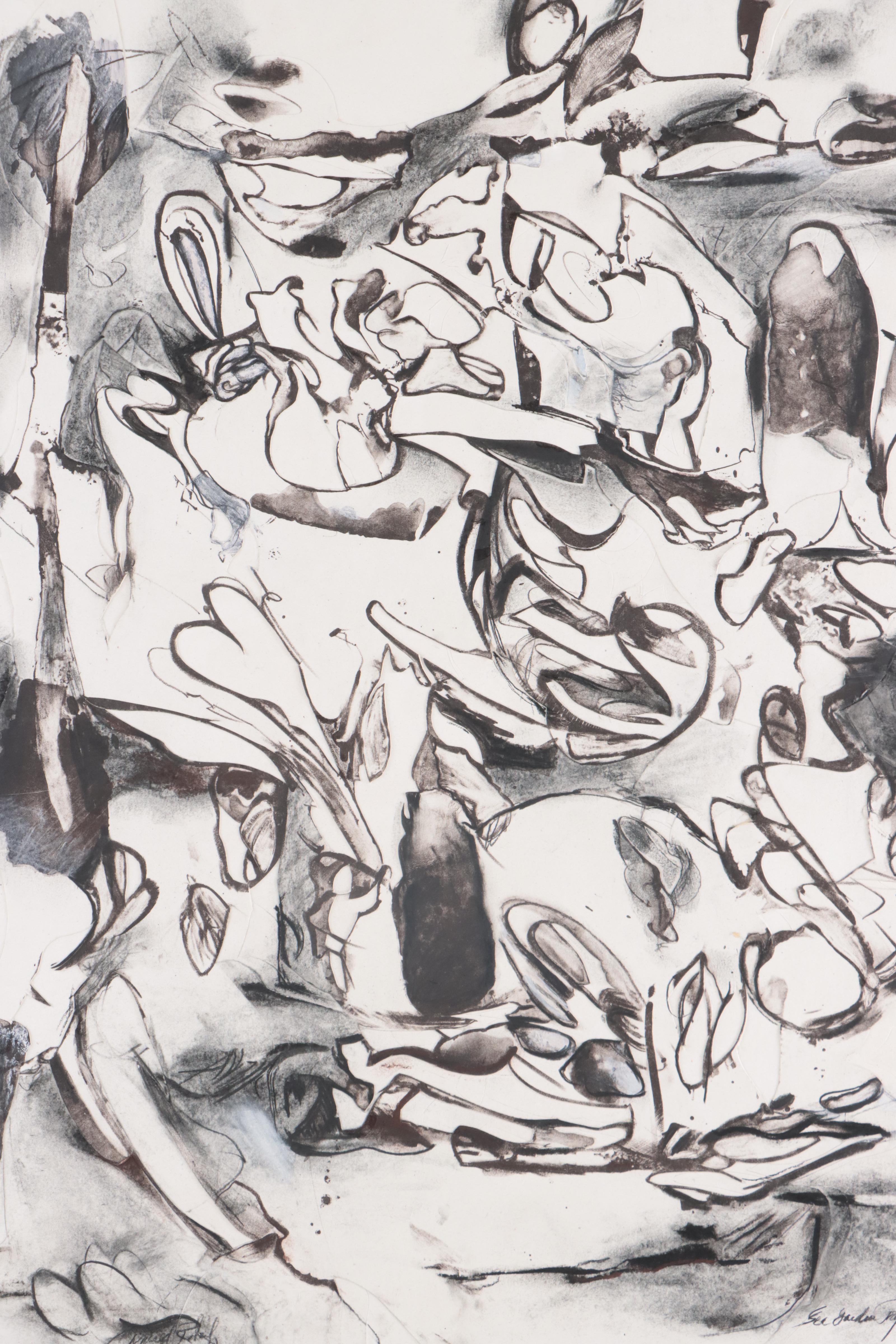 Donald Roberts Mixed Media Painting "Sea Garden Project, July 1st"