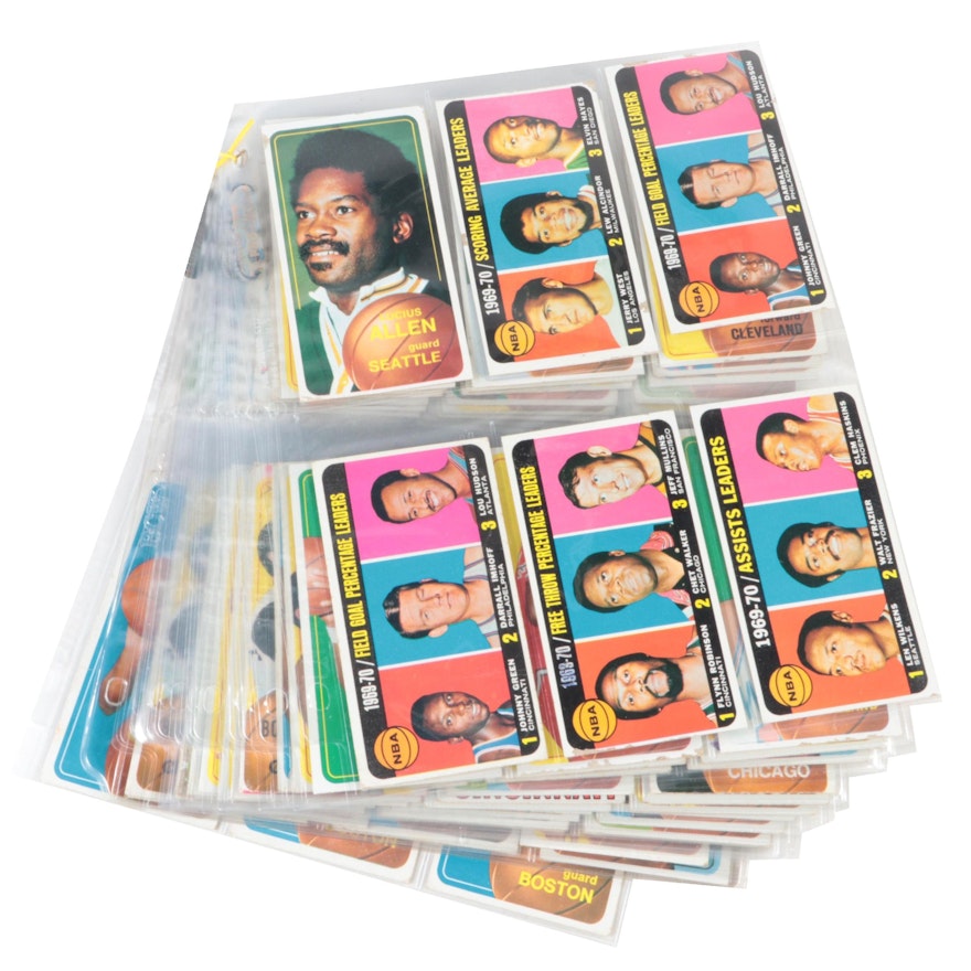 1969 and 1970 Topps Basketball Cards with Alcindor, West, Frazier and More Stars