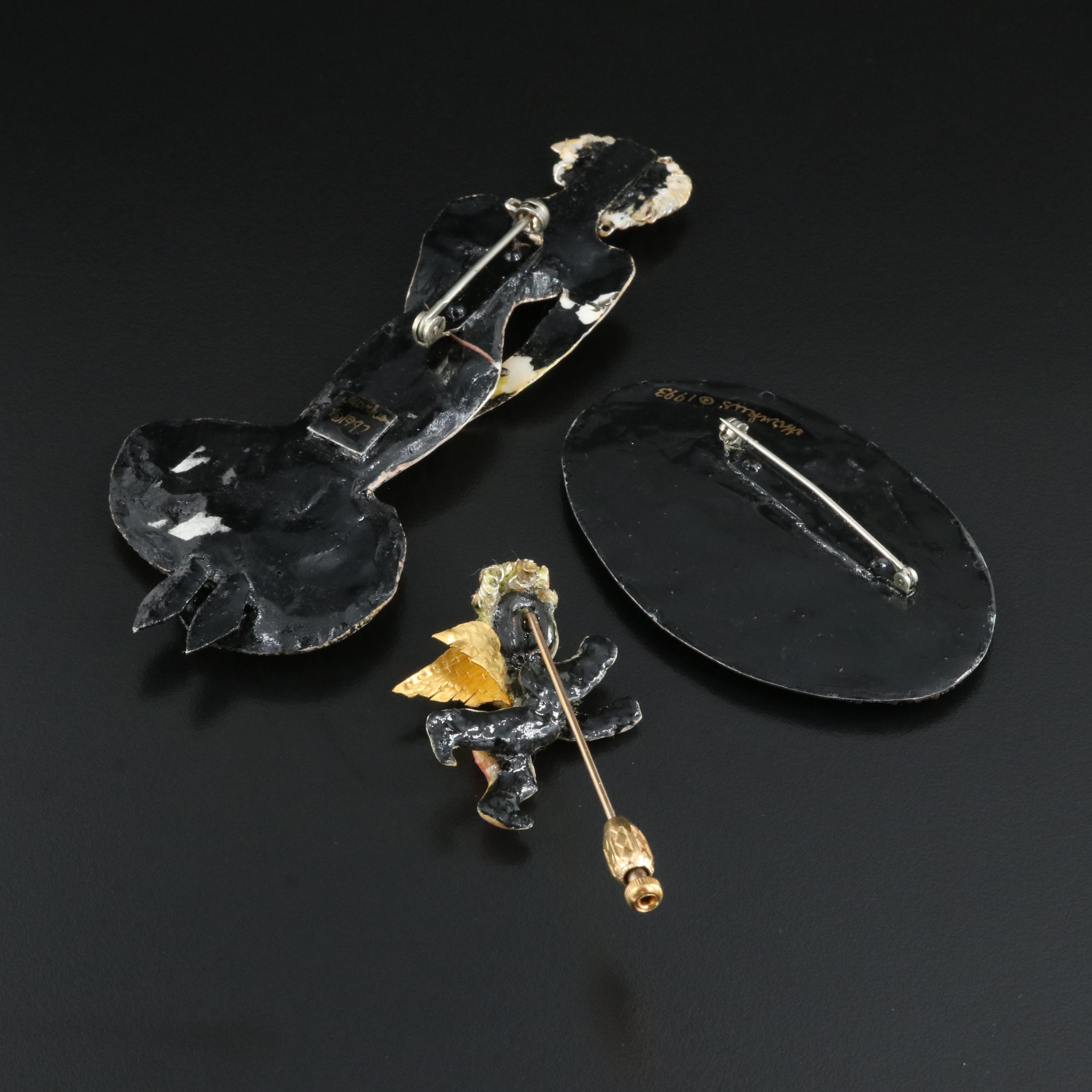 Ruth Markus Brooches Including Enamel, Rhinestone and Glass