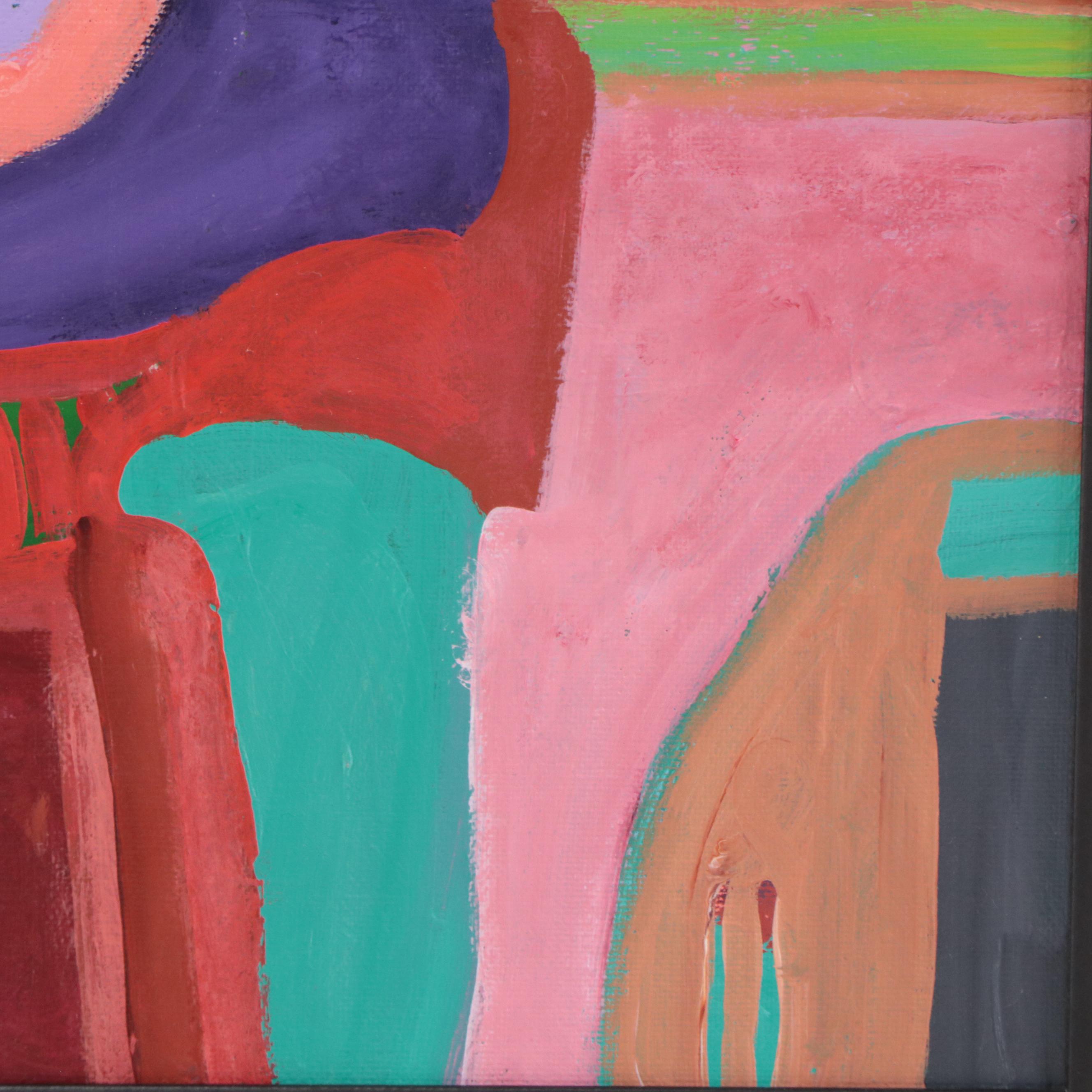 Louise Abrams Abstract Acrylic Painting, 1970s