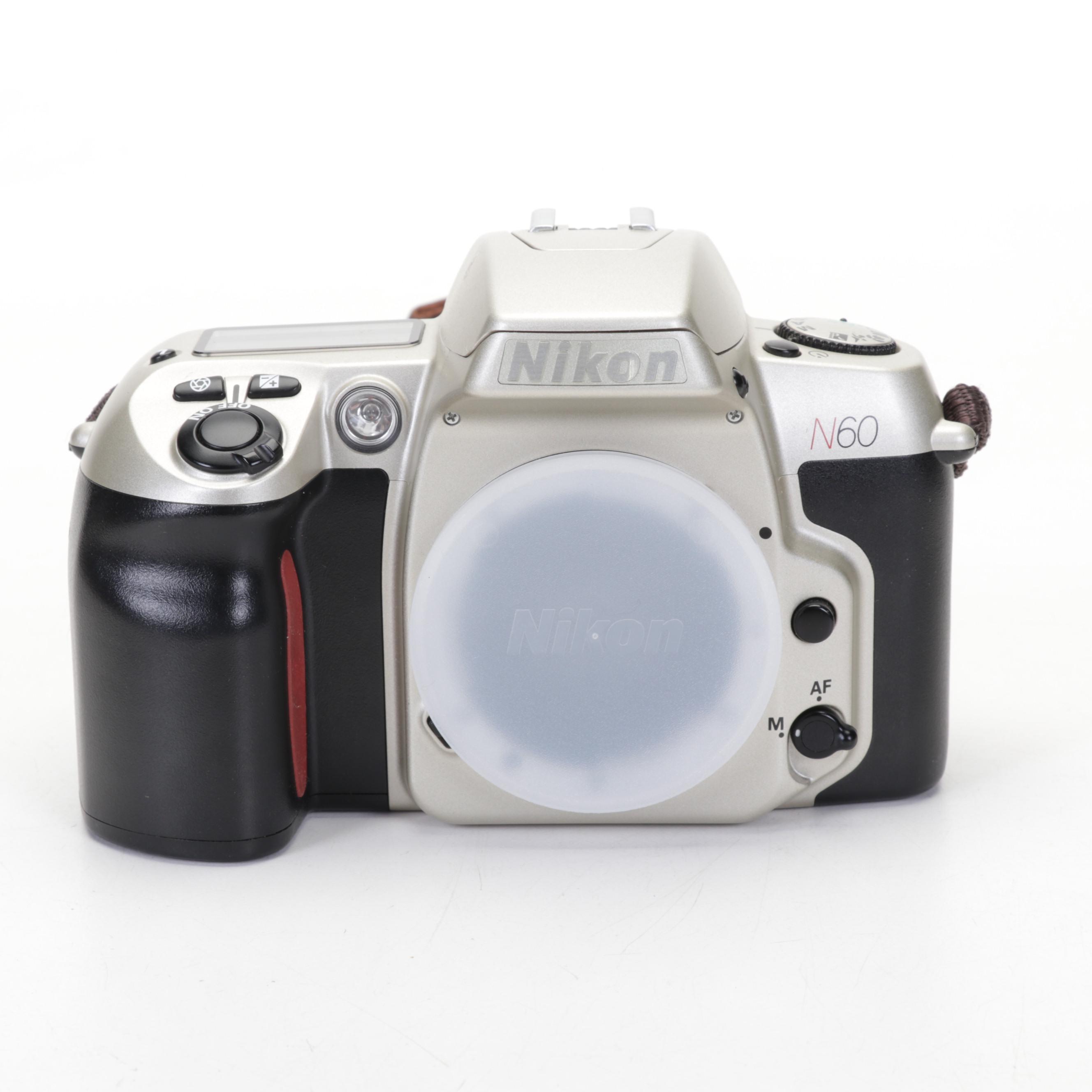 Nikon N60 SLR Film Camera, Vivitar 70-150mm Lens with Case and More Accessories