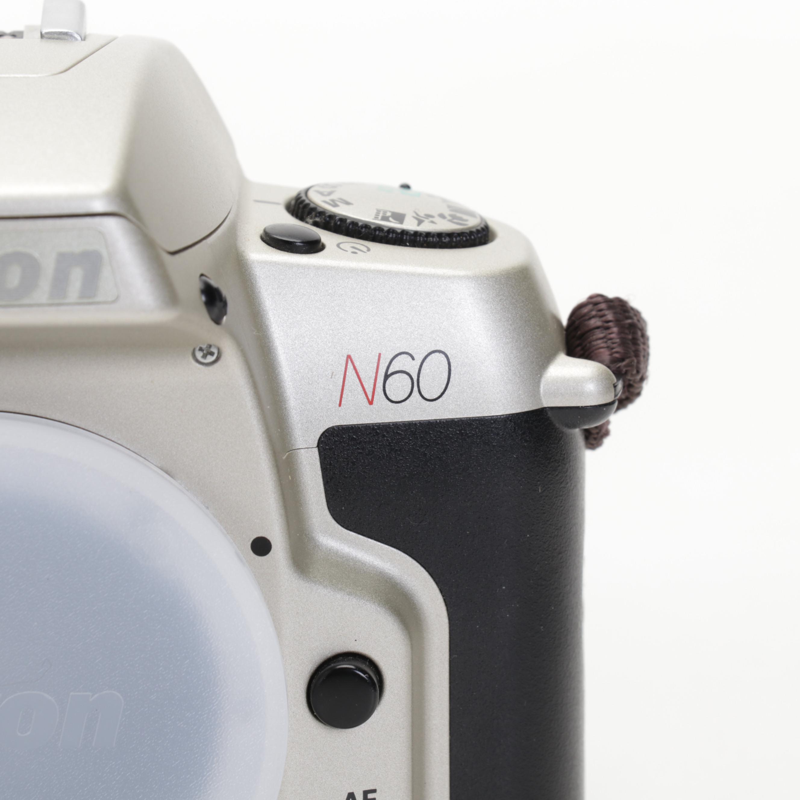 Nikon N60 SLR Film Camera, Vivitar 70-150mm Lens with Case and More Accessories