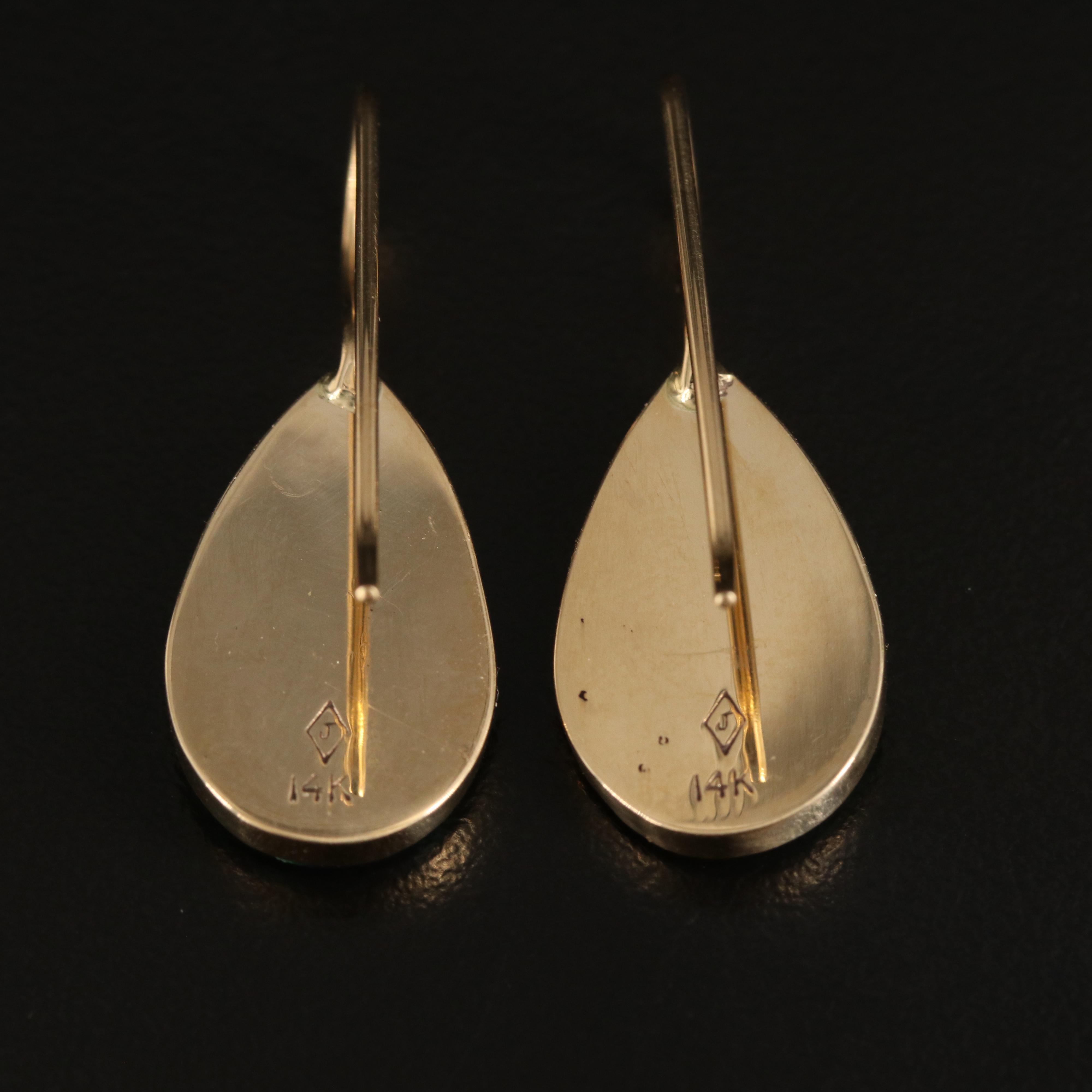 Joseph Cyberski 14K Azurmalachite Teardrop Earrings