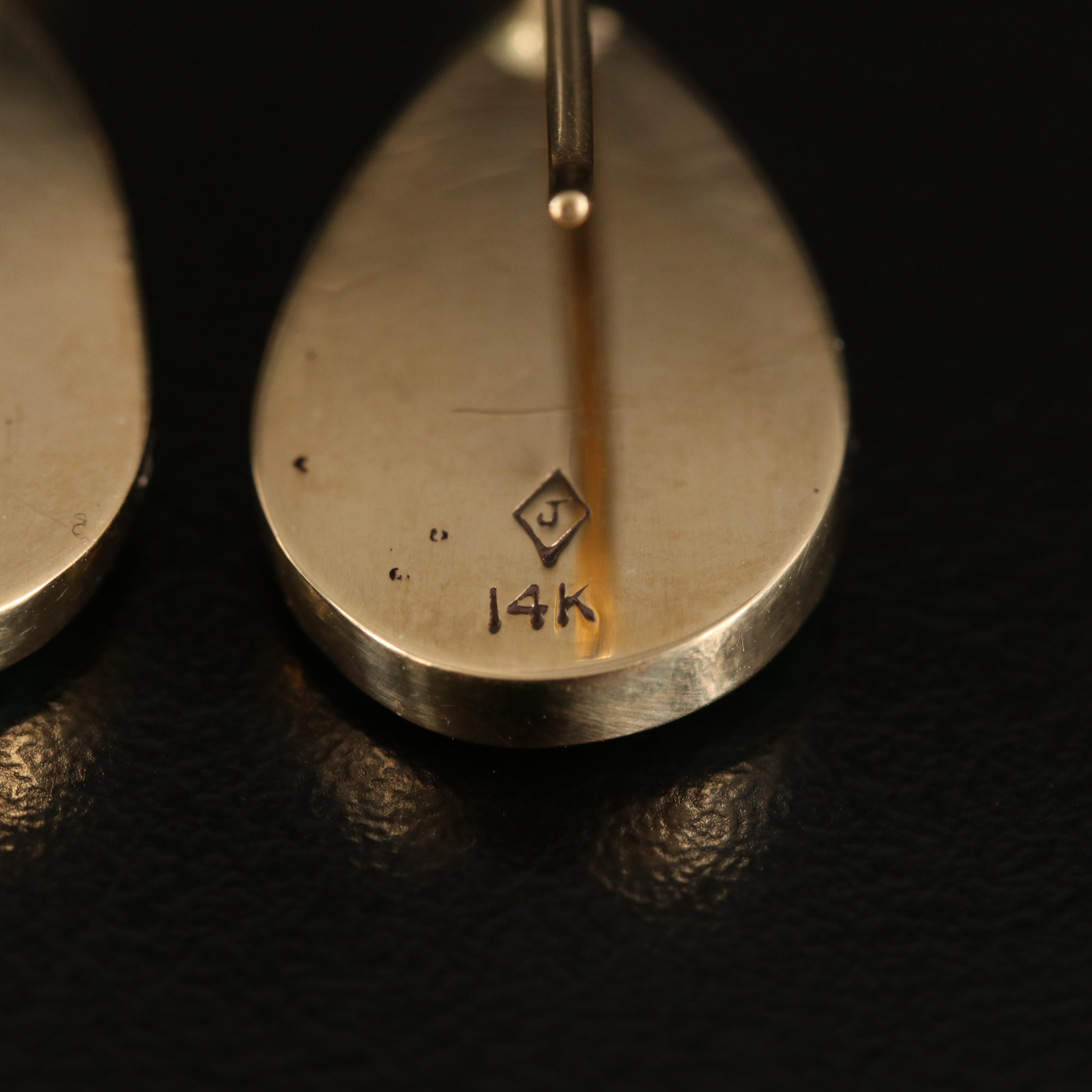 Joseph Cyberski 14K Azurmalachite Teardrop Earrings