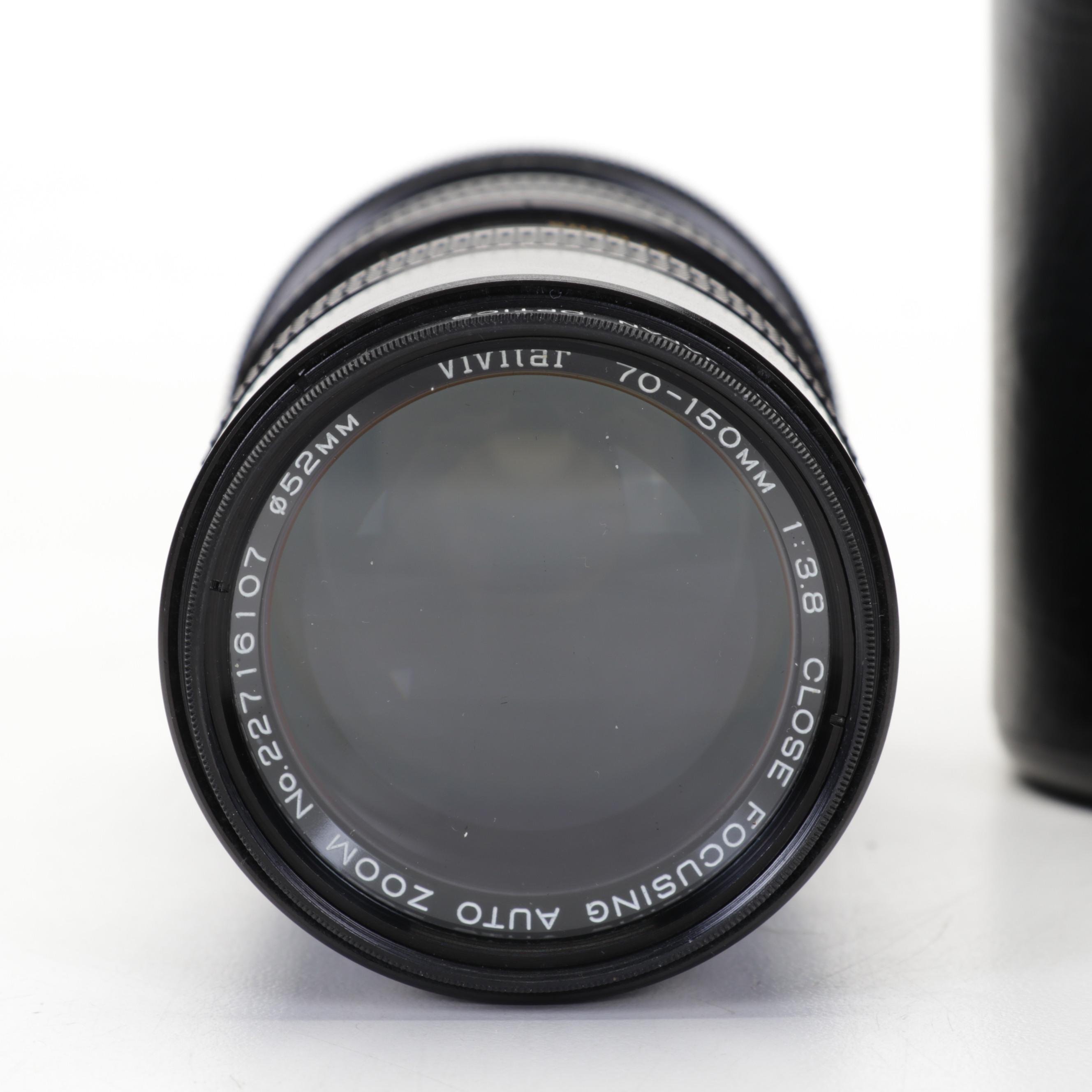 Nikon N60 SLR Film Camera, Vivitar 70-150mm Lens with Case and More Accessories