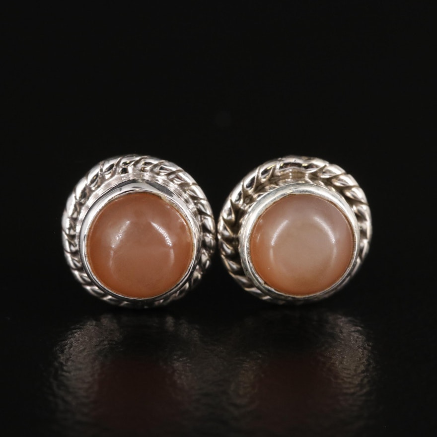 Sterling Moonstone Stud Earrings