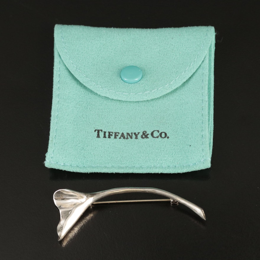 Tiffany & Co. Sterling Ginko Leaf Brooch