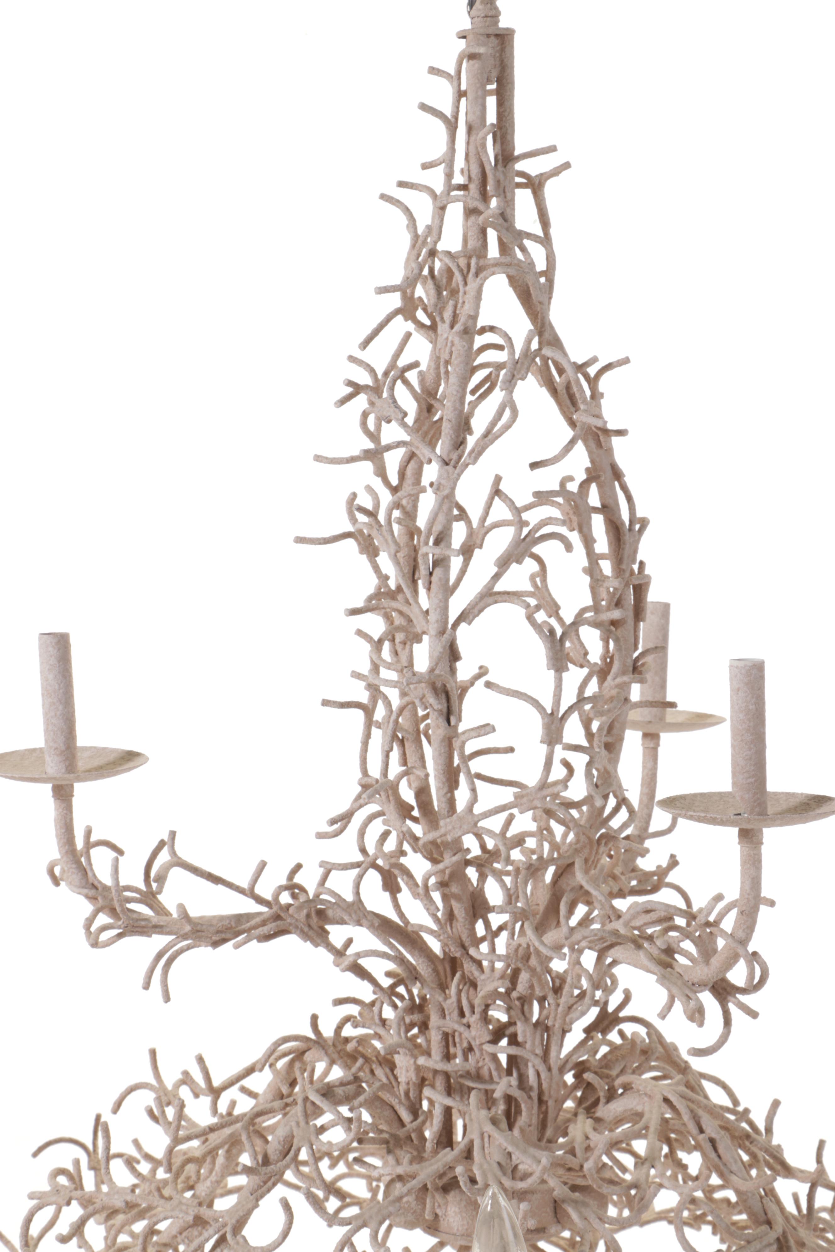 Faux Coral Nine-Arm Chandelier, Mid to Late 20th Century