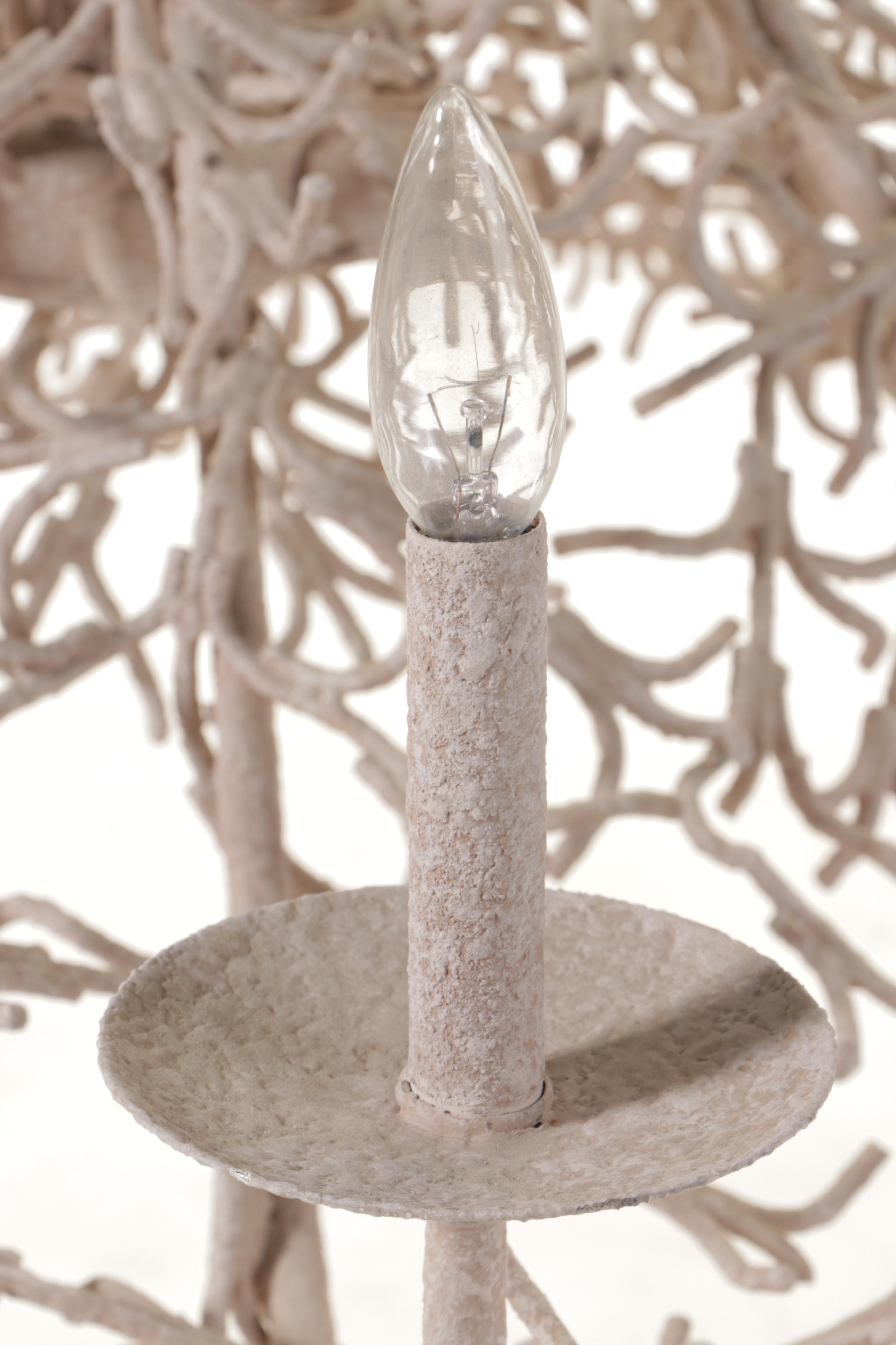 Faux Coral Nine-Arm Chandelier, Mid to Late 20th Century