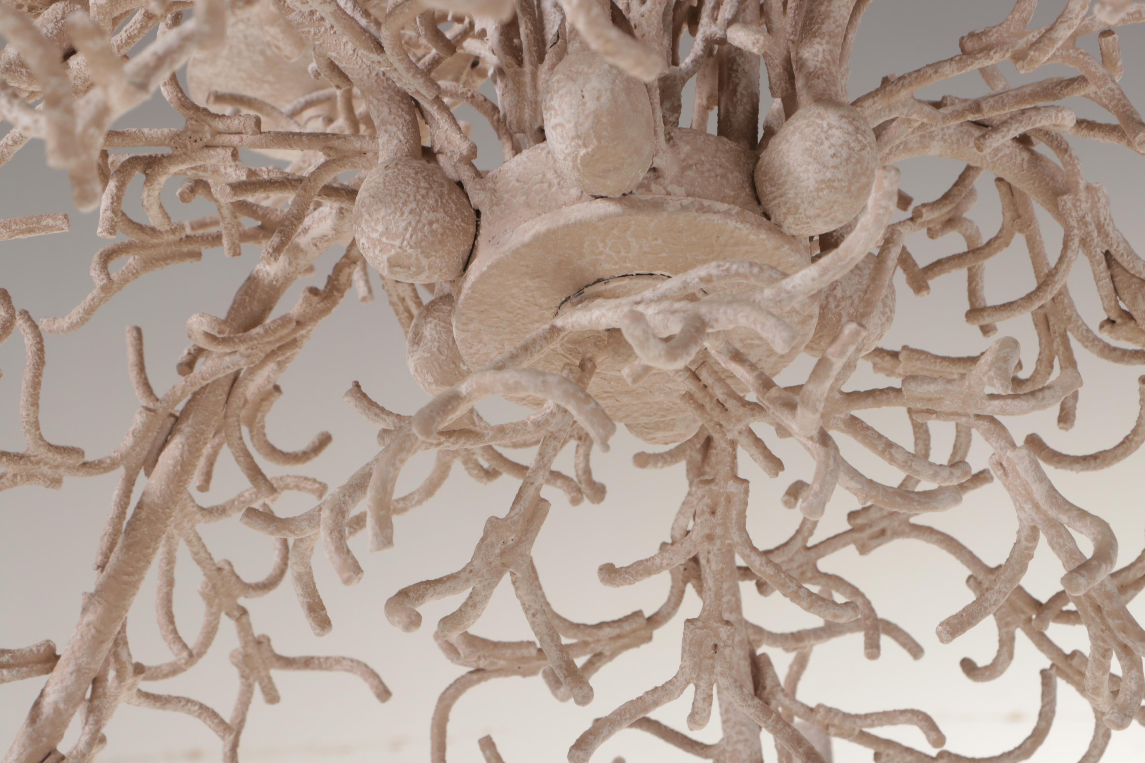 Faux Coral Nine-Arm Chandelier, Mid to Late 20th Century