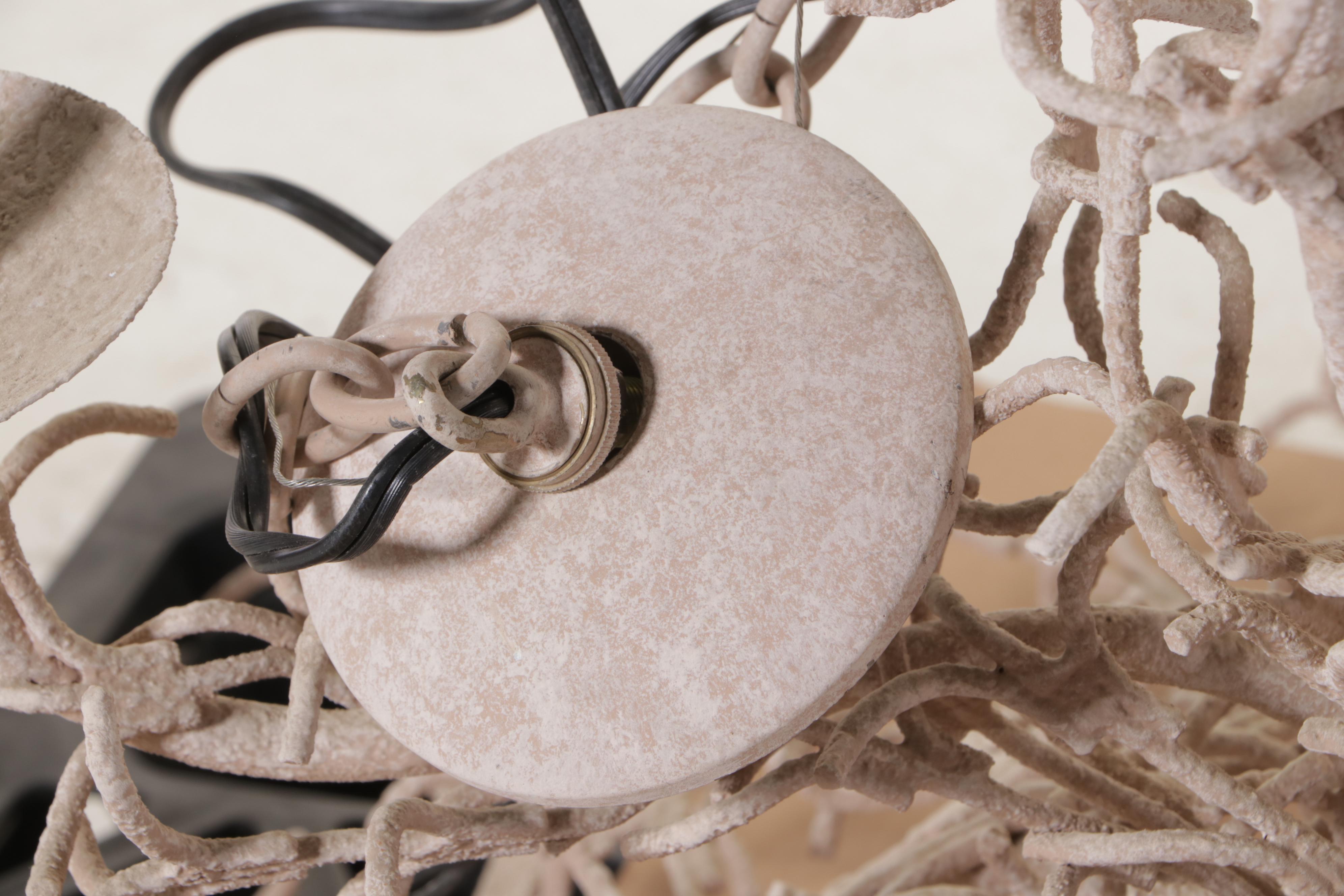 Faux Coral Nine-Arm Chandelier, Mid to Late 20th Century