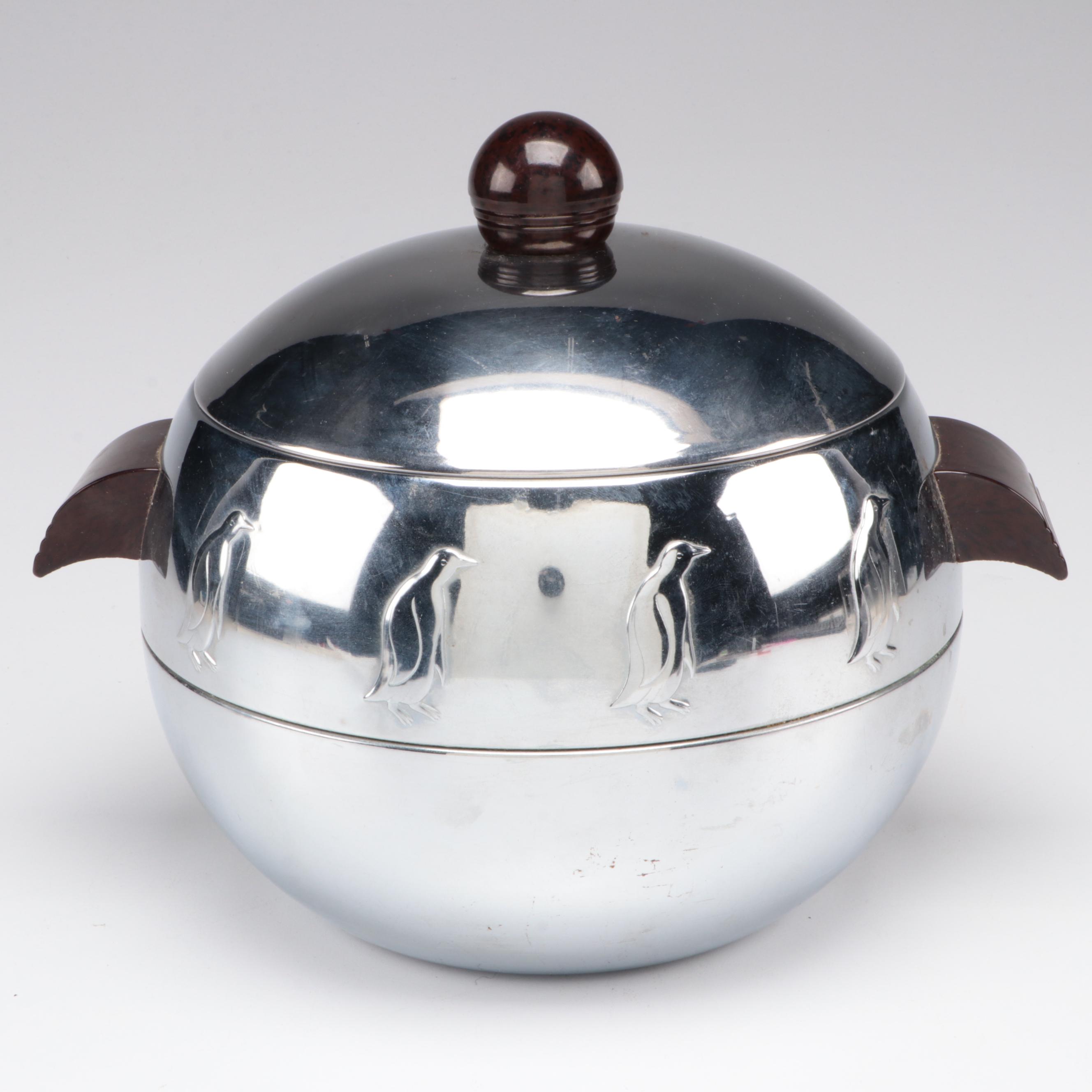 West Bend Aluminum Hot and Cold Penguin Server/ Ice Bucket