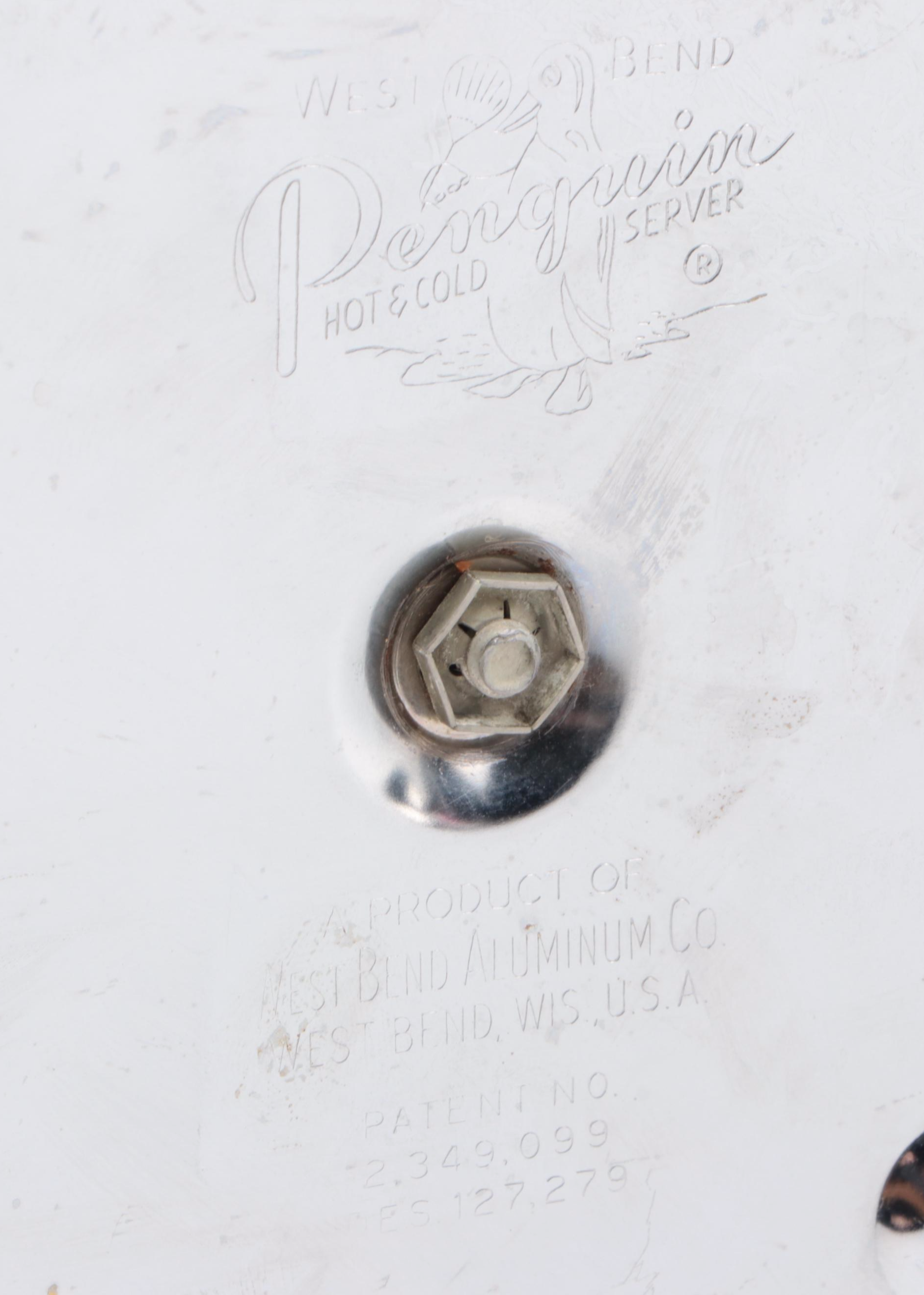 West Bend Aluminum Hot and Cold Penguin Server/ Ice Bucket