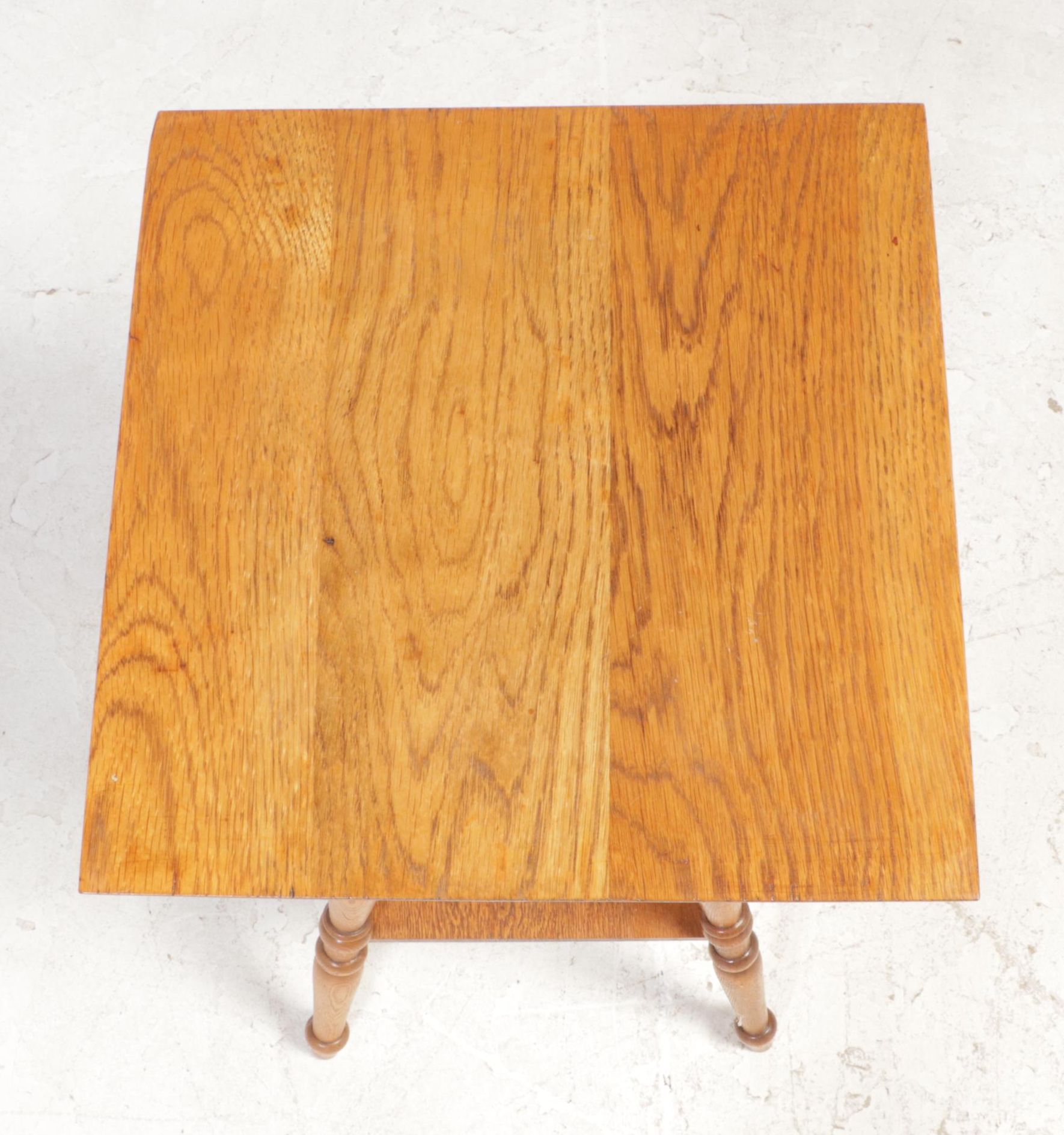 Late Victorian Oak Pressed-Back Rocker Plus Side Table, circa 1900