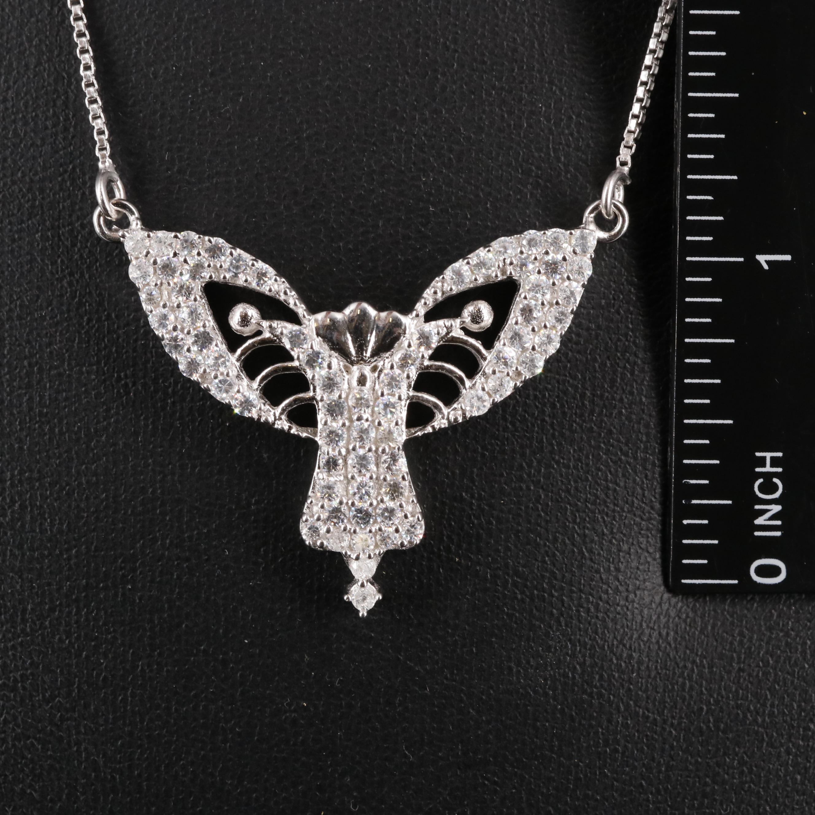 Sterling Cubic Zirconia Butterfly Necklace