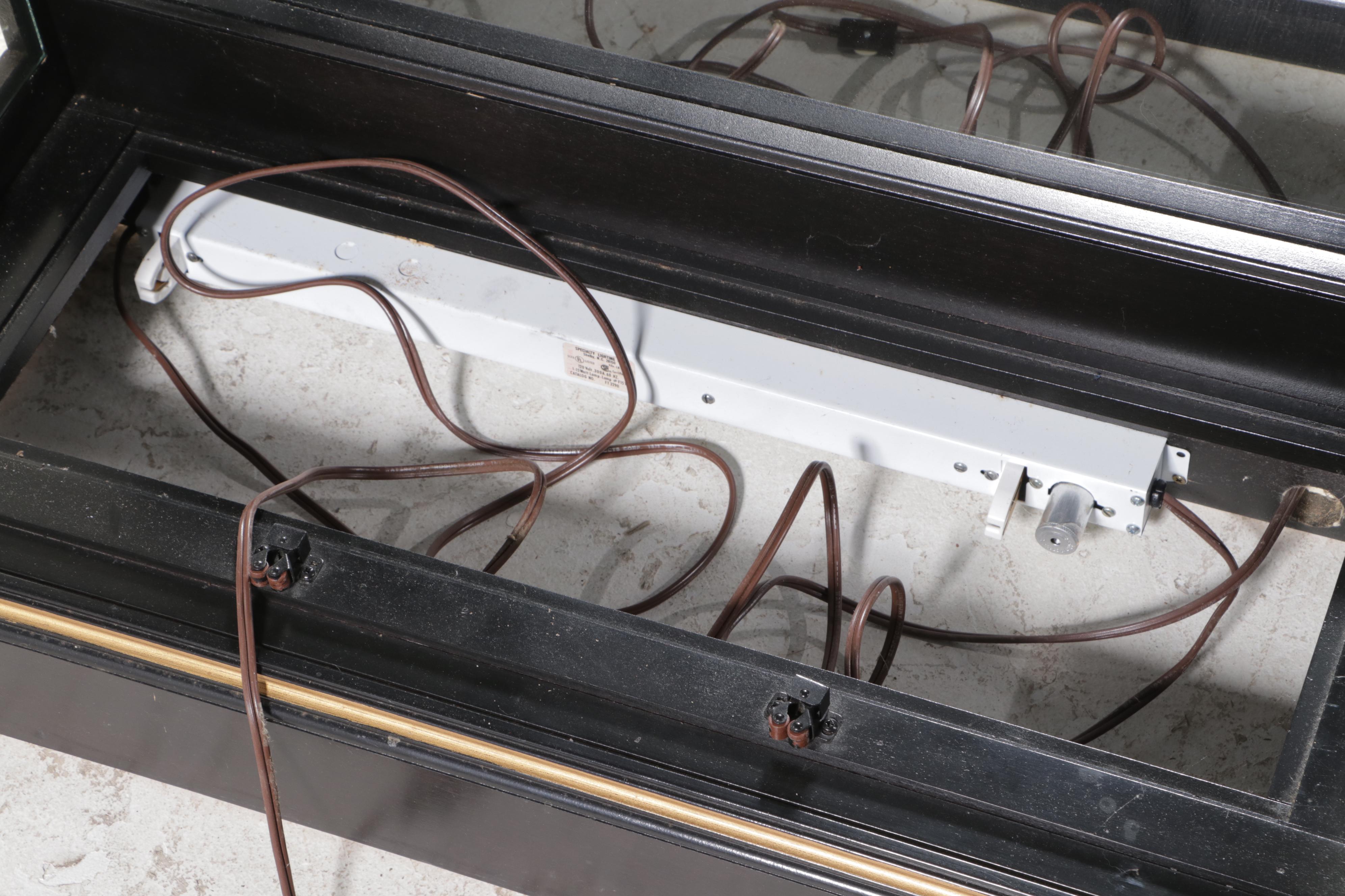 Pulaski Ebonized, Parcel-Gilt, and Chinoiserie-Decorated Display Cabinet