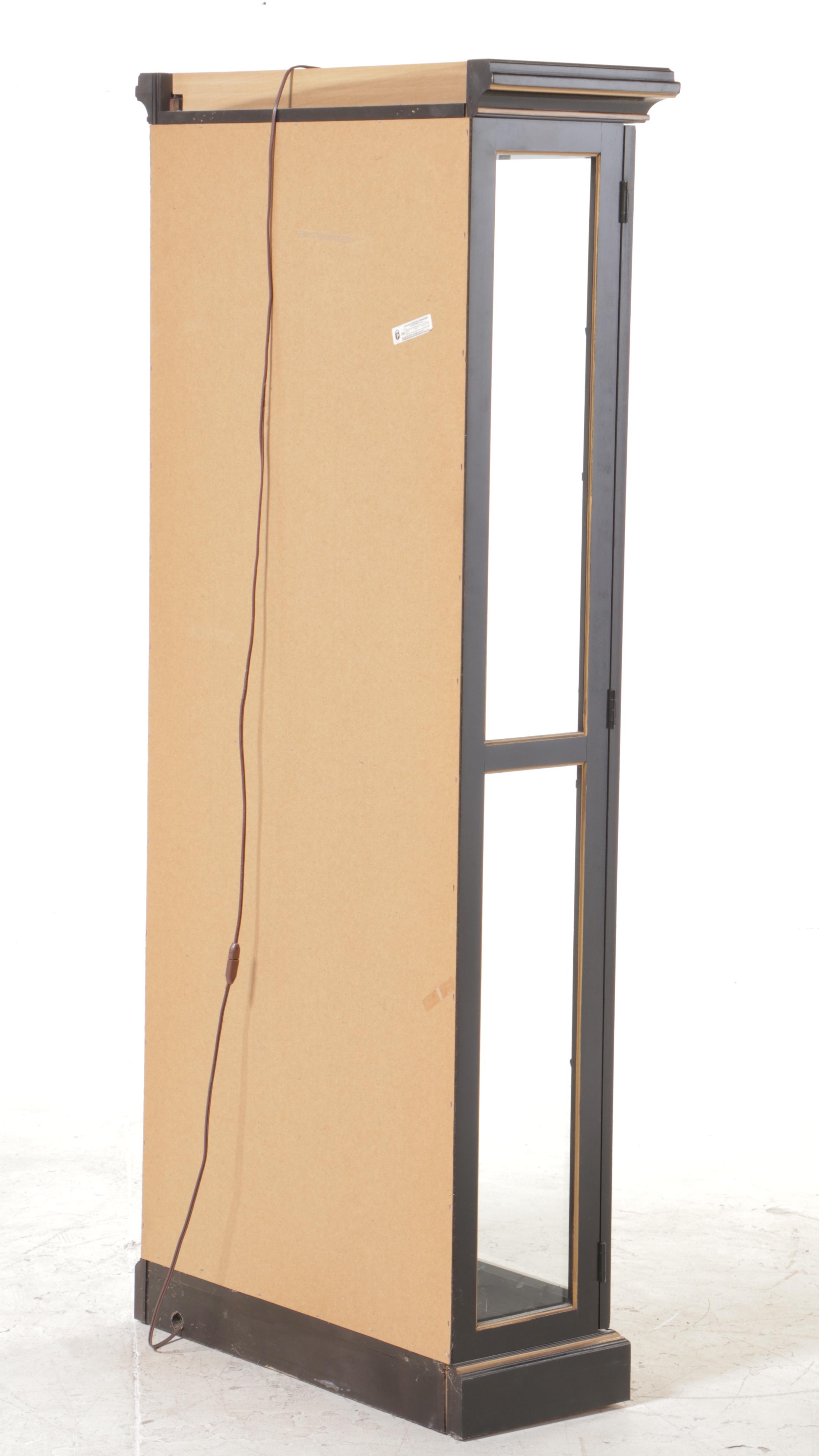 Pulaski Ebonized, Parcel-Gilt, and Chinoiserie-Decorated Display Cabinet