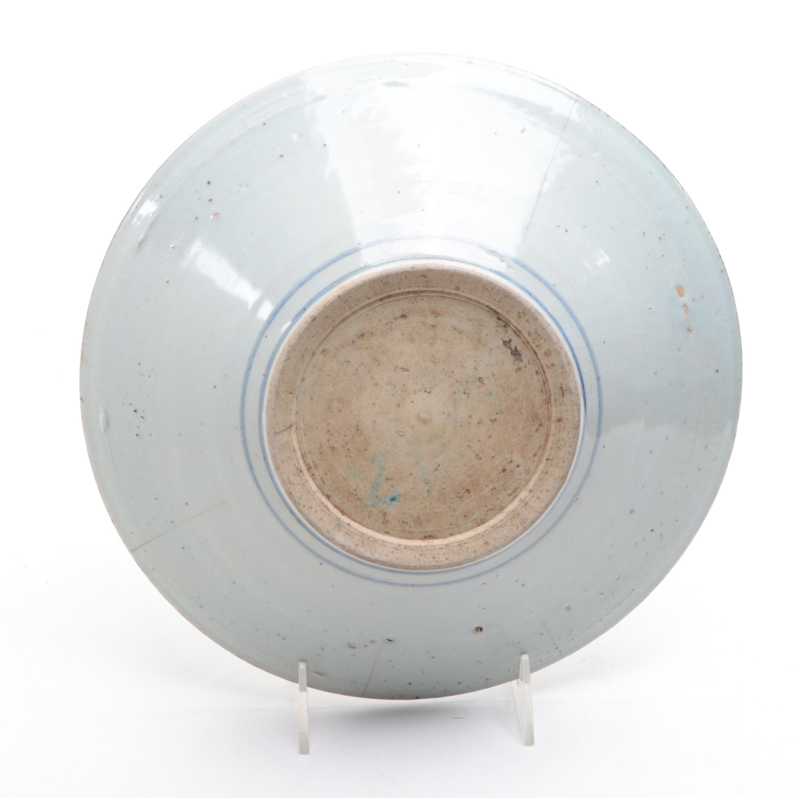 Chinese Earthenware Plate, Late Qing Dynasty