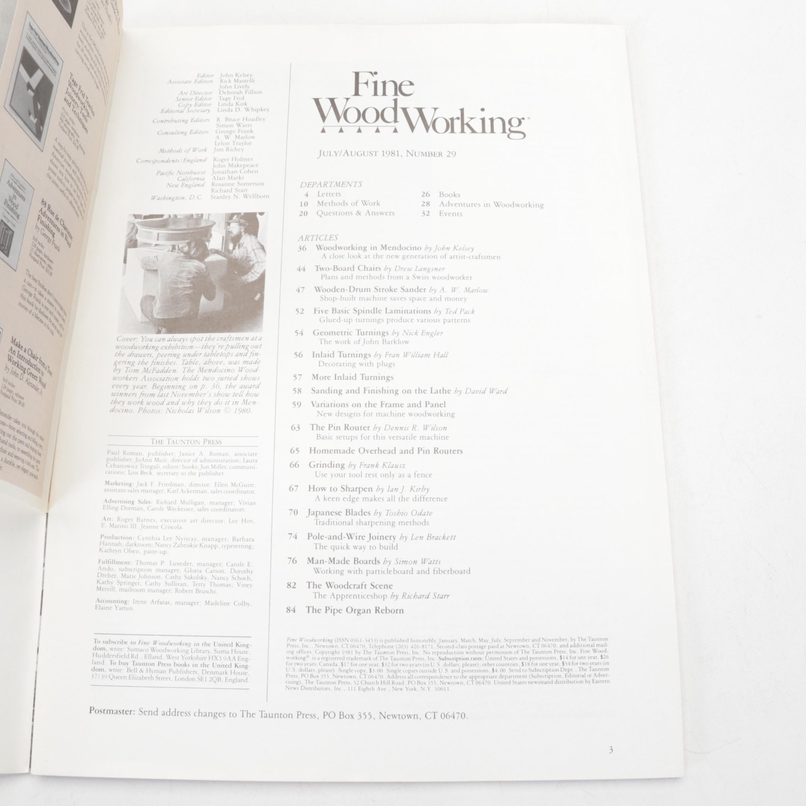 The Taunton Press "Fine Woodworking" Magazine Collection, Late 20th Century