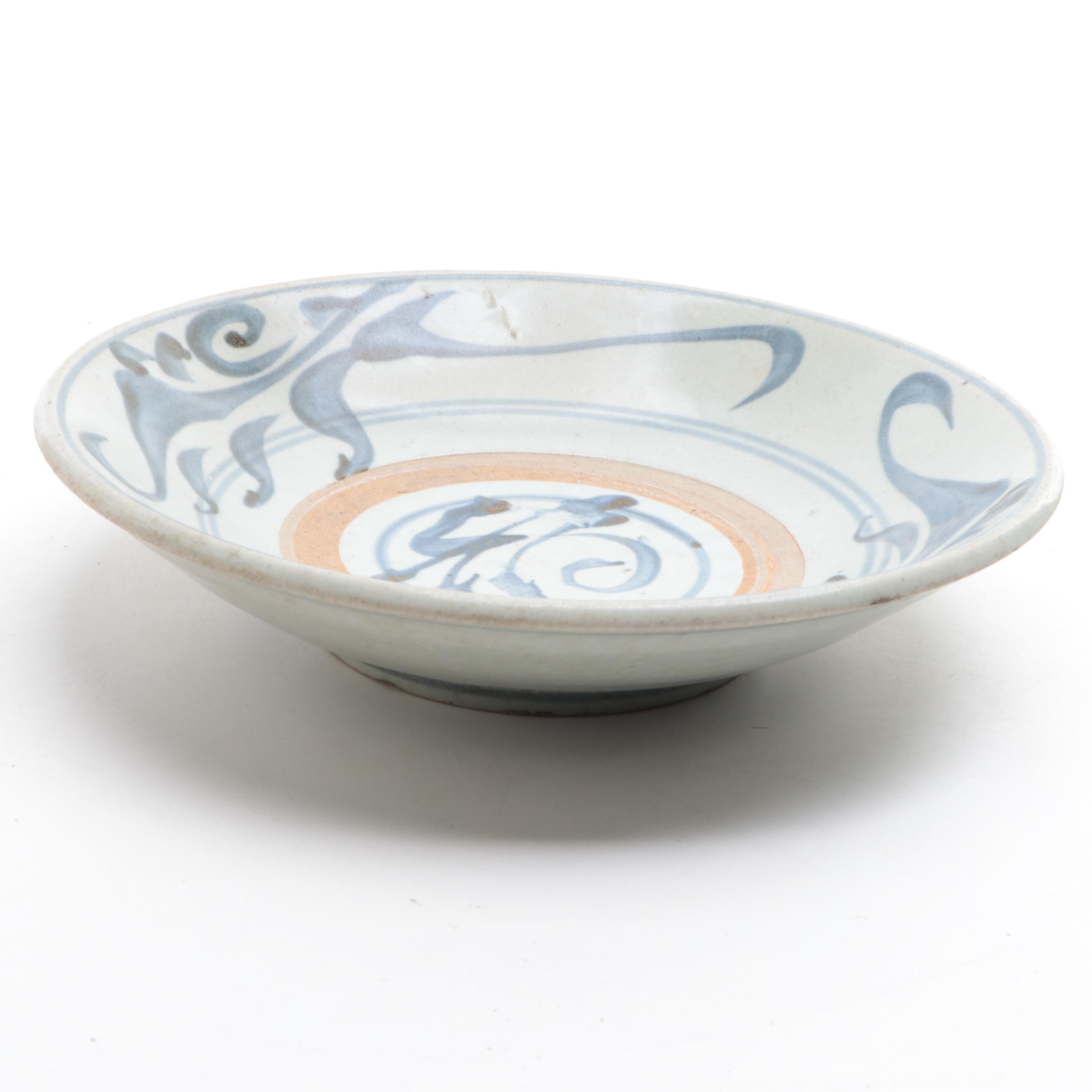 Chinese Earthenware Plate, Late Qing Dynasty