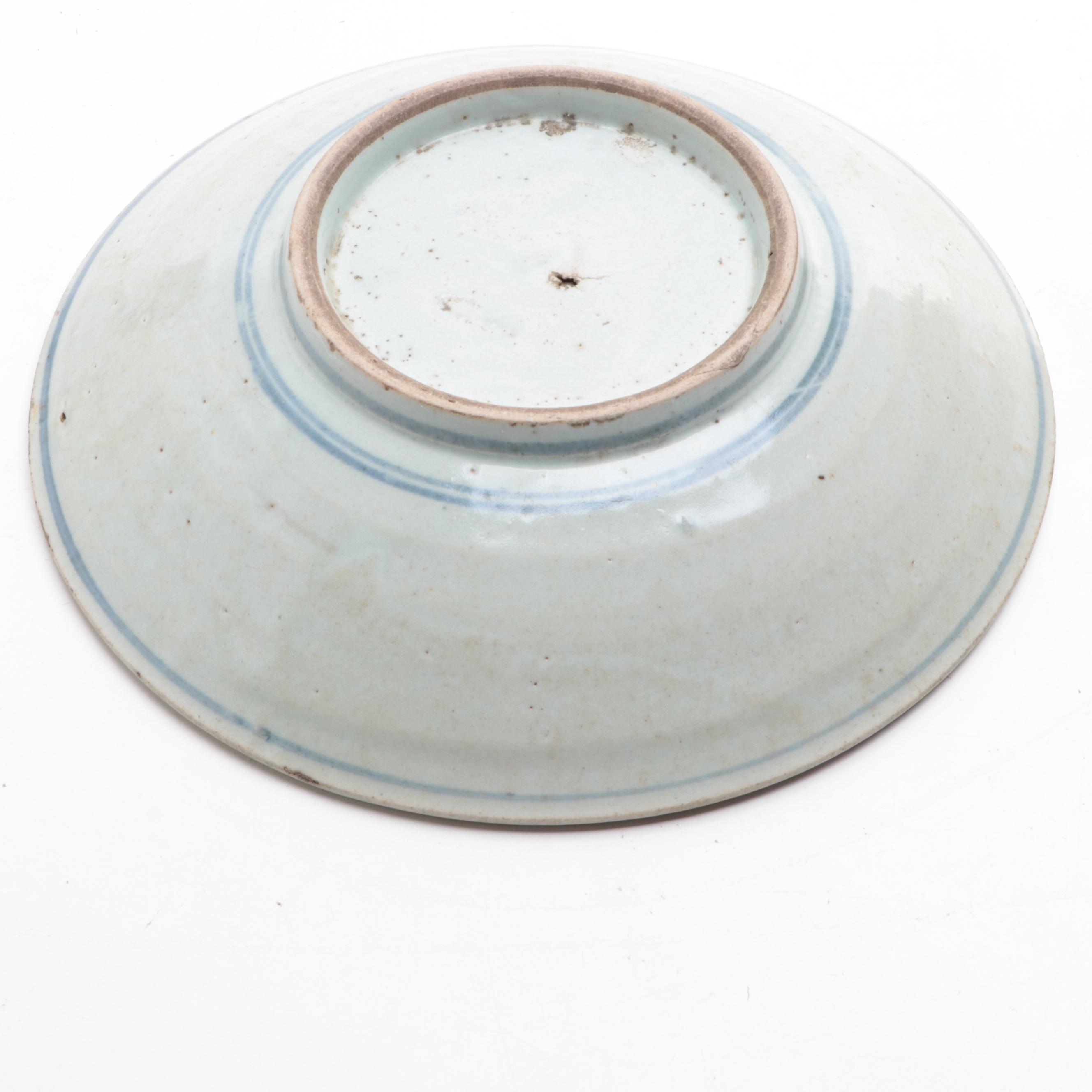 Chinese Earthenware Plate, Late Qing Dynasty