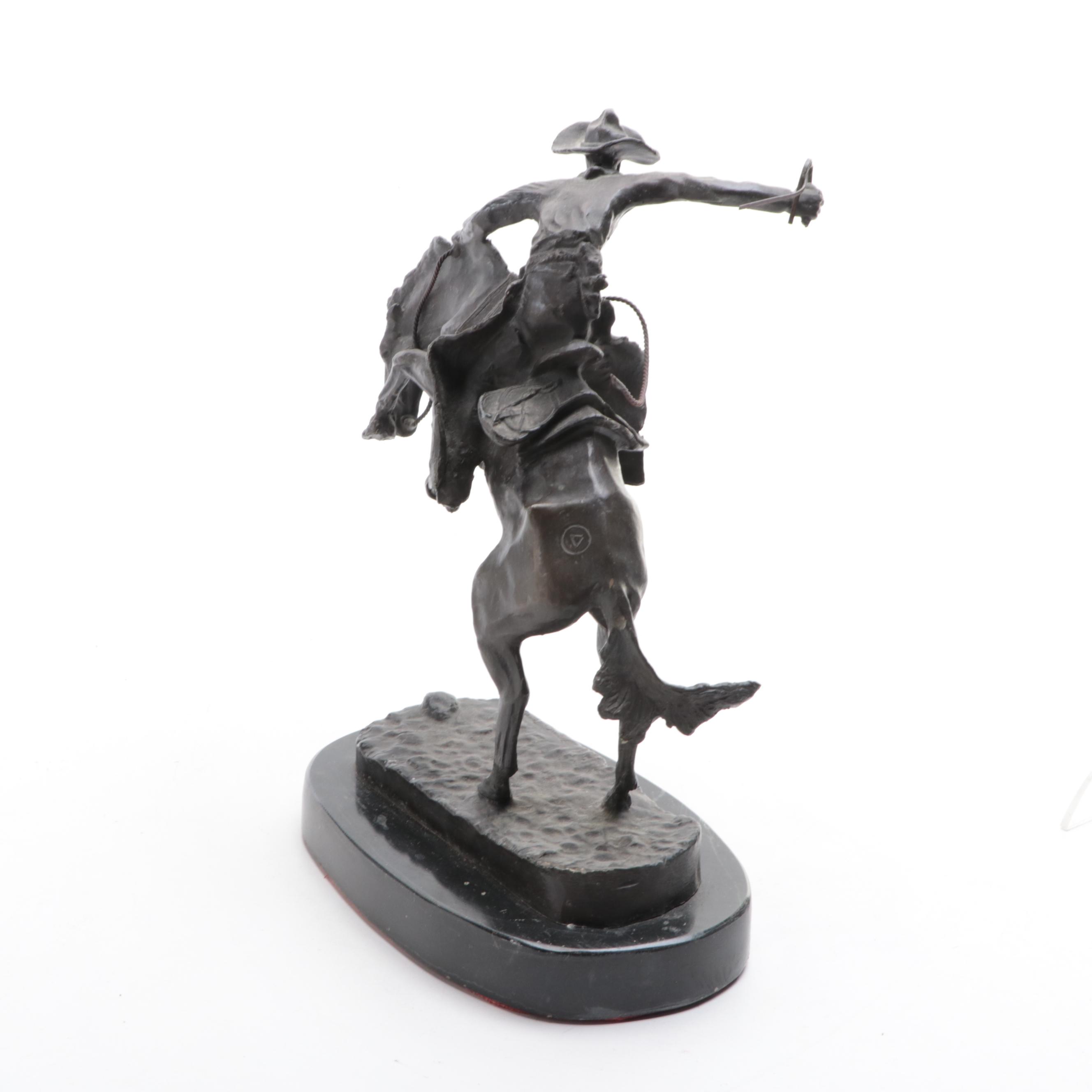 Bronze Sculpture After Frederic Remington "The Bronco Buster"