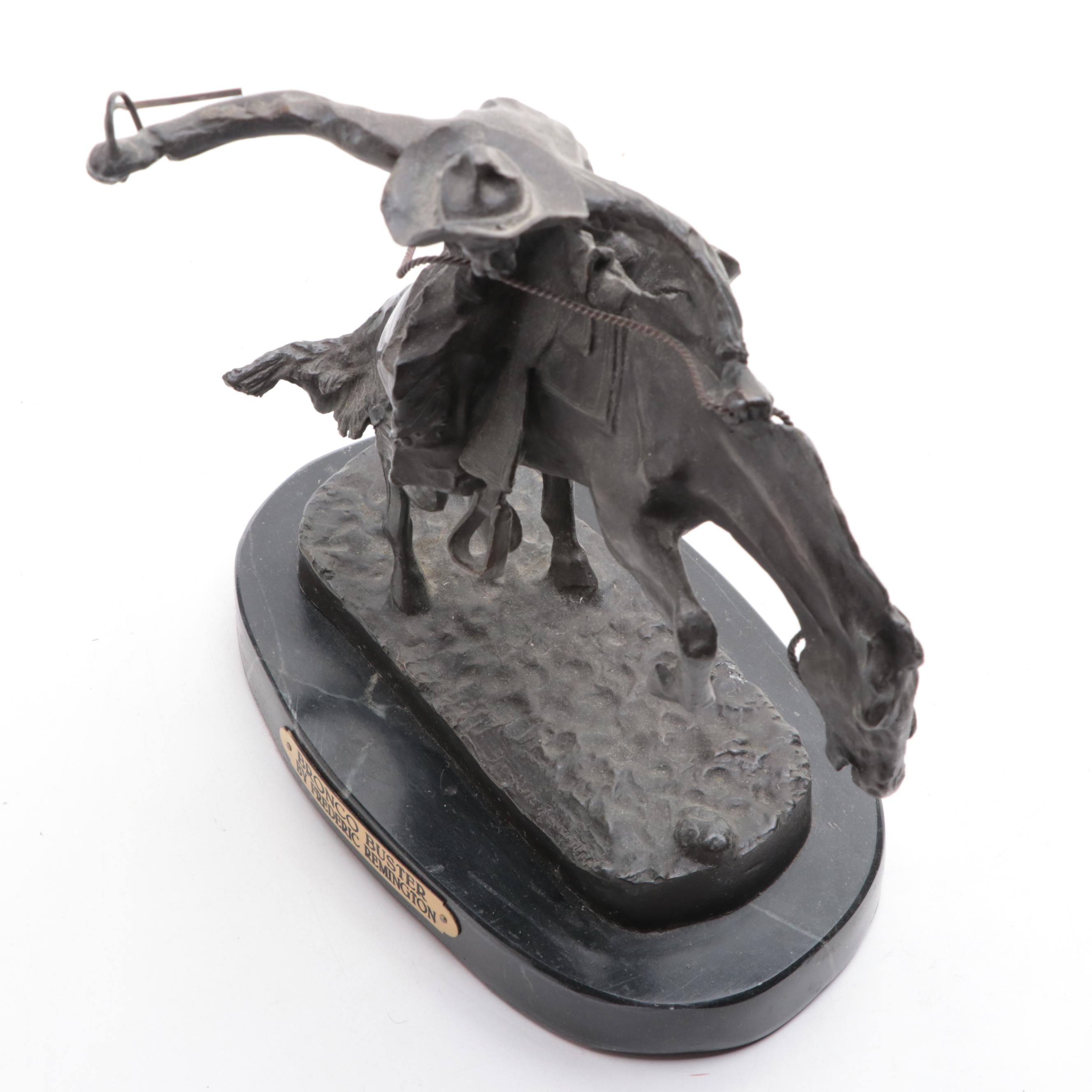 Bronze Sculpture After Frederic Remington "The Bronco Buster"