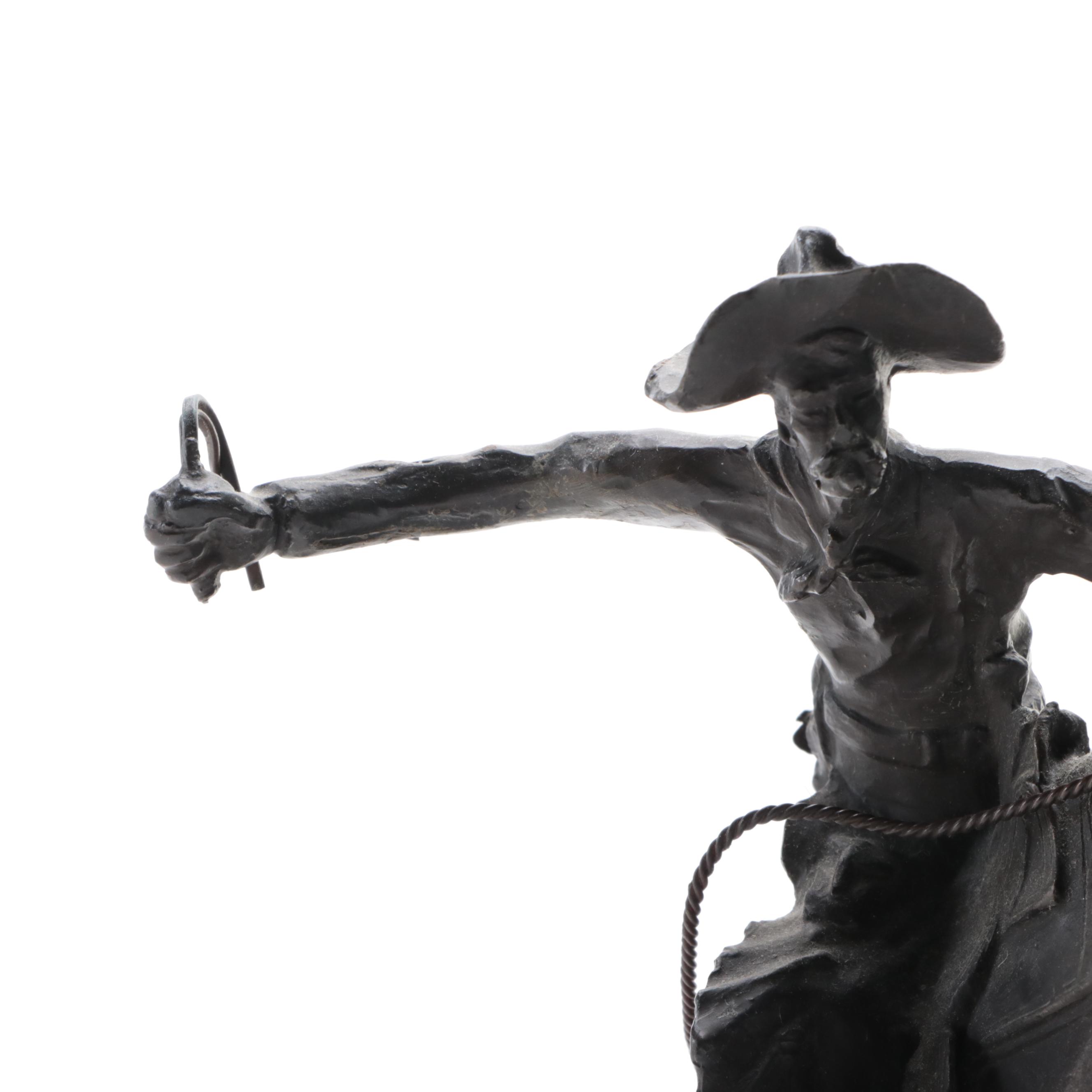 Bronze Sculpture After Frederic Remington "The Bronco Buster"