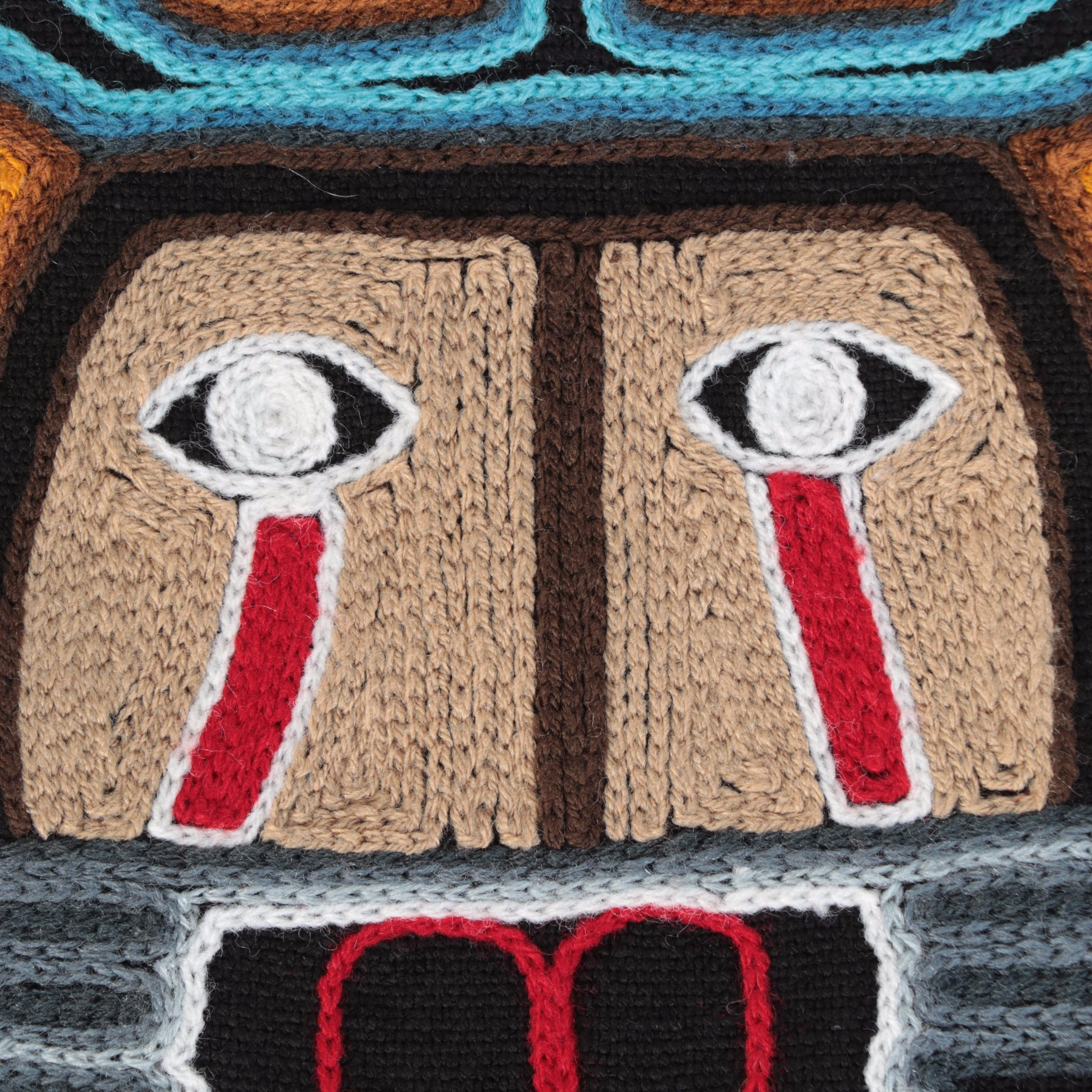 Peruvian Inca Style Chain-Stitch Embroidered Wall Hanging