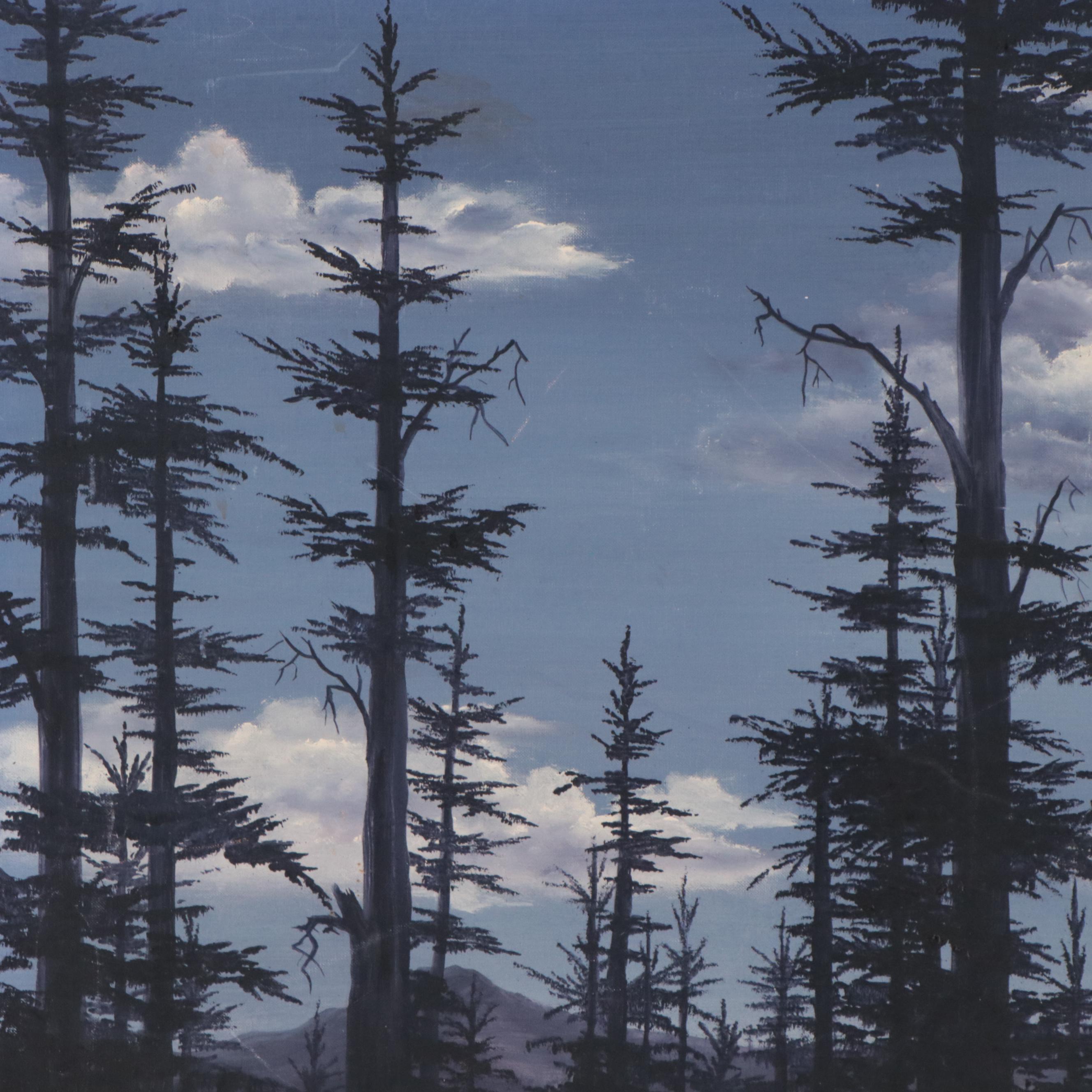 Ethel D. Dalton Landscape Oil Painting, 1978