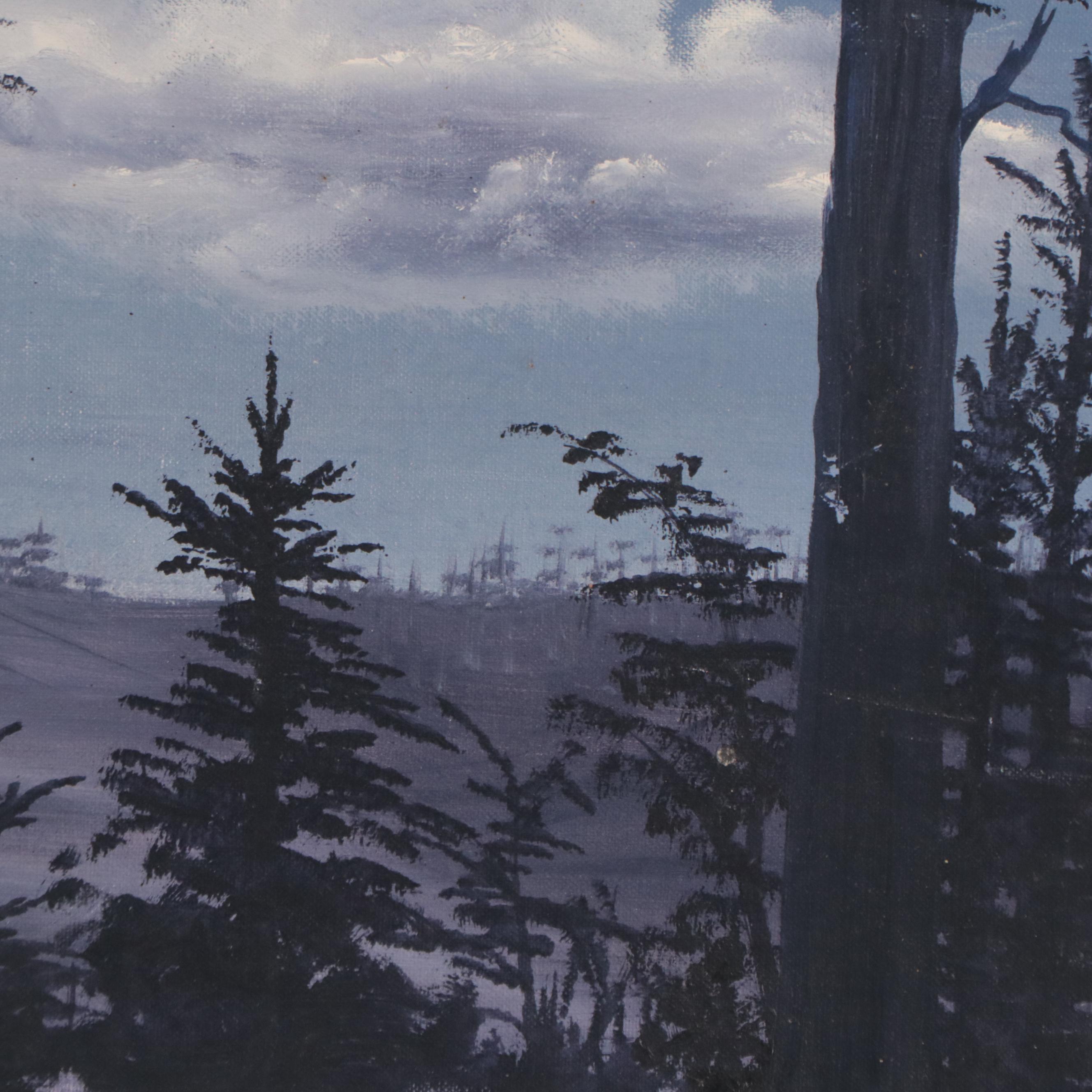 Ethel D. Dalton Landscape Oil Painting, 1978