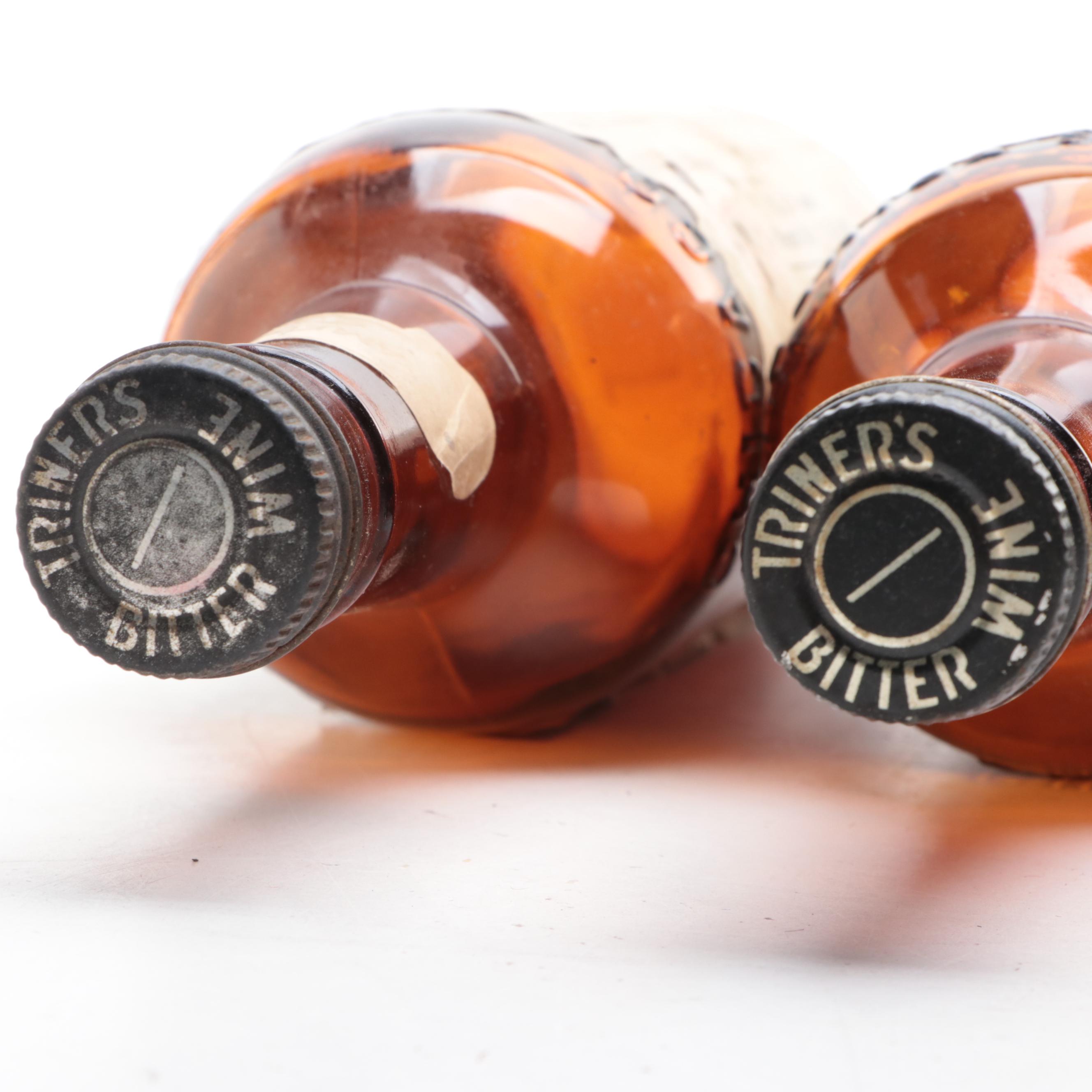 Triner's Bitter-Wine and Hiram Walker Orange Curaçao Bottles, Early 20th Century
