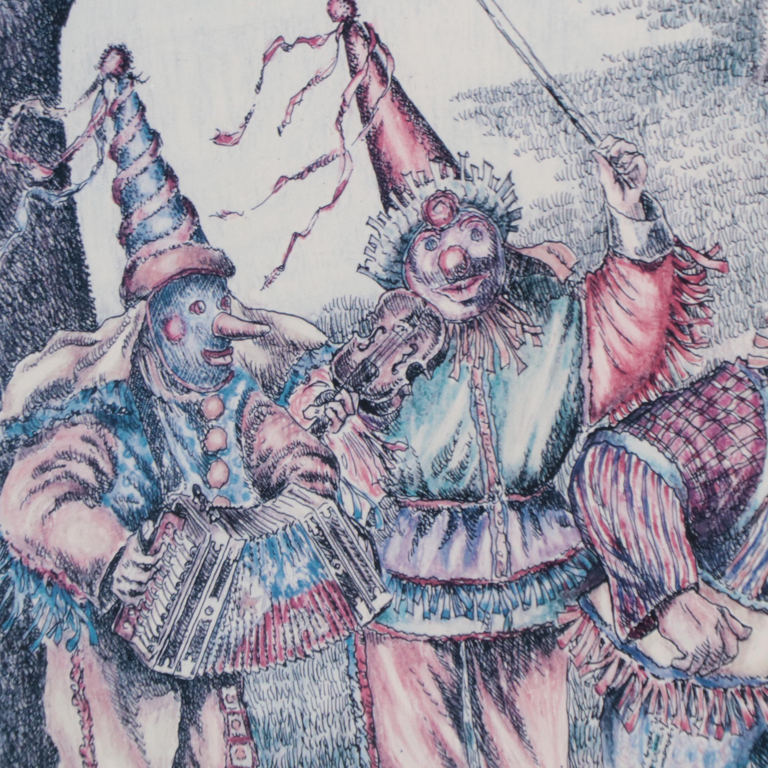 Floyd Sonnier Offset Lithograph "Tee-Mamou Mardi Gras Two-Step"