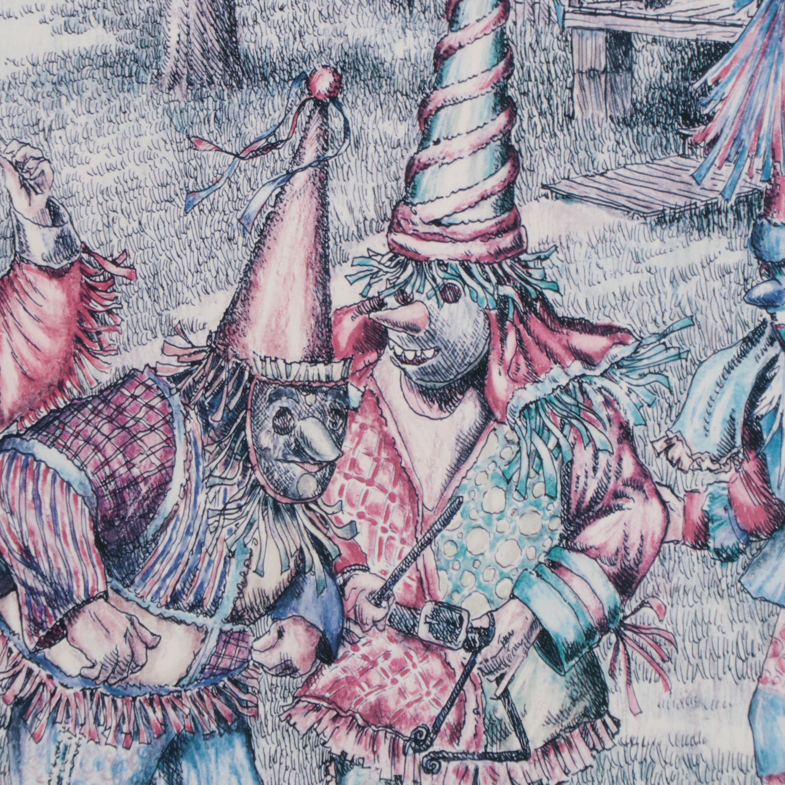 Floyd Sonnier Offset Lithograph "Tee-Mamou Mardi Gras Two-Step"